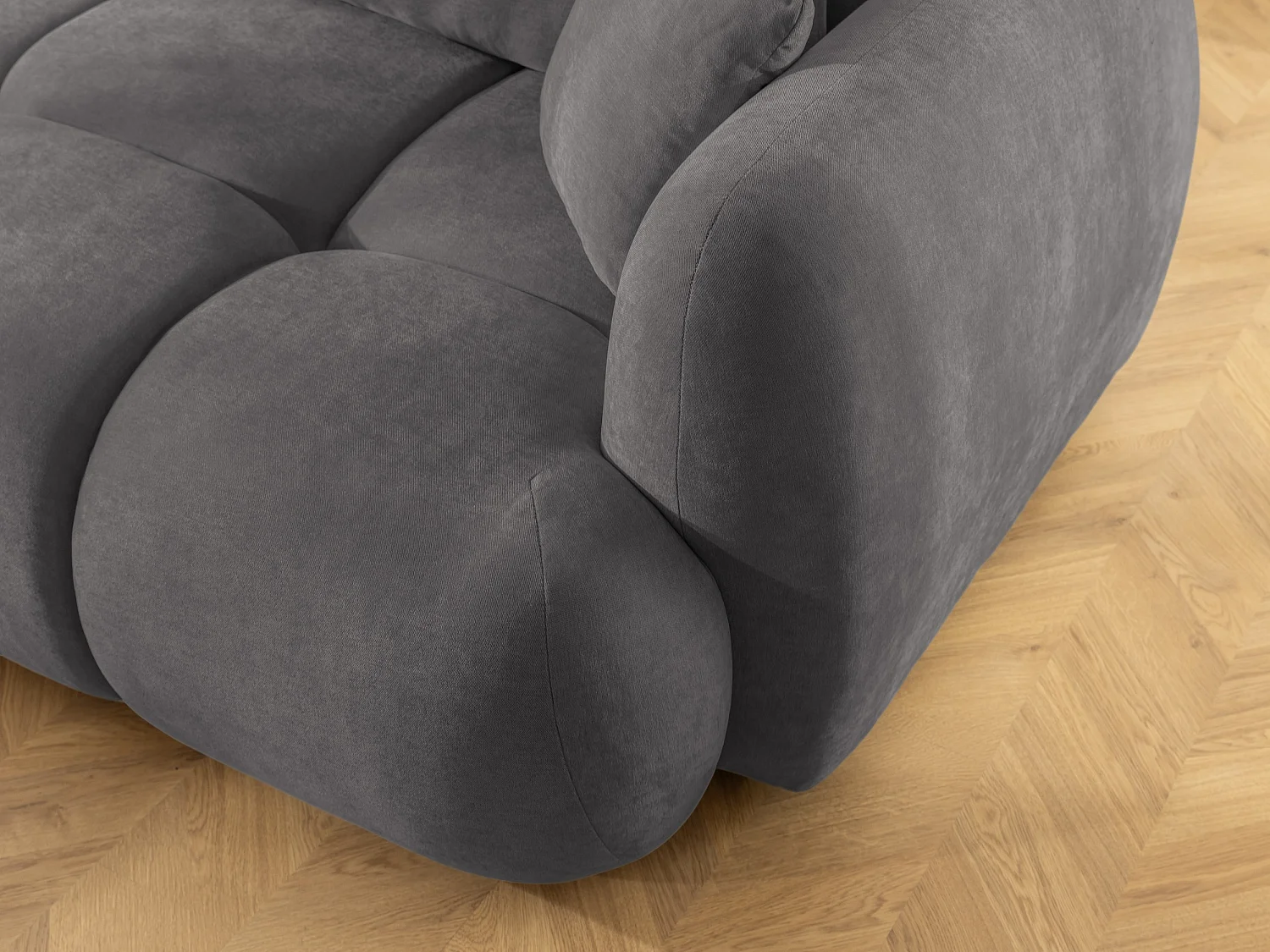 Canapé d’angle avec fonction couchage en tissu tissé LORETTO
