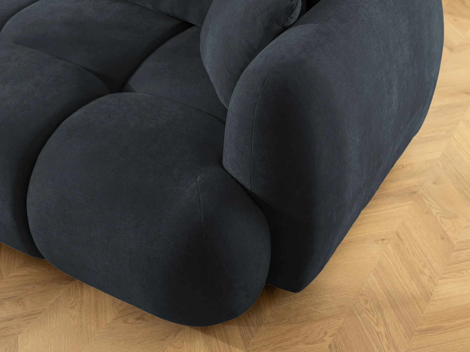 Canapé d’angle avec fonction couchage en tissu tissé LORETTO