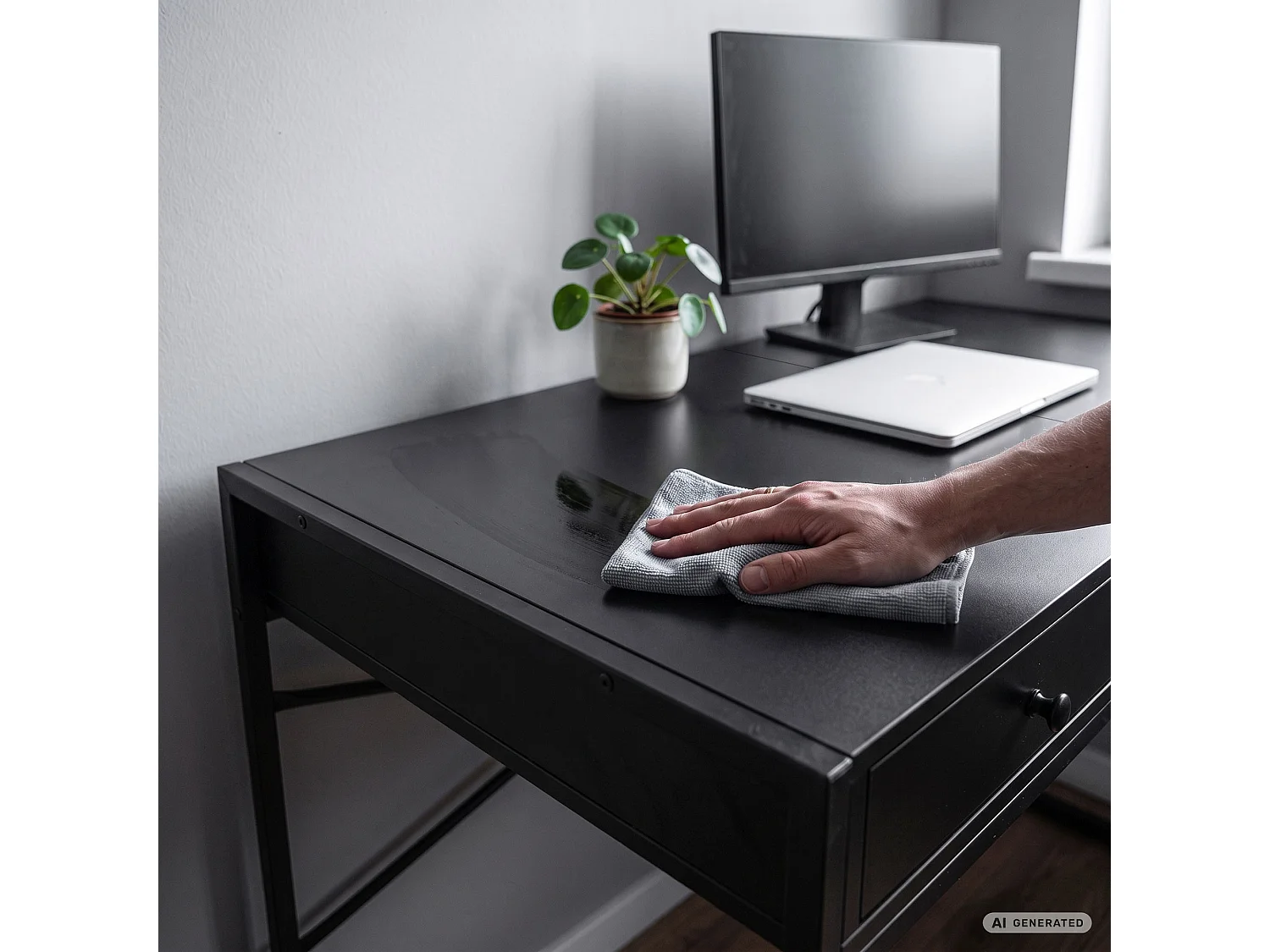 Industrieel computerbureau Zwart ELONIS 123 cm 2 lades 1 plank Zwarte poten