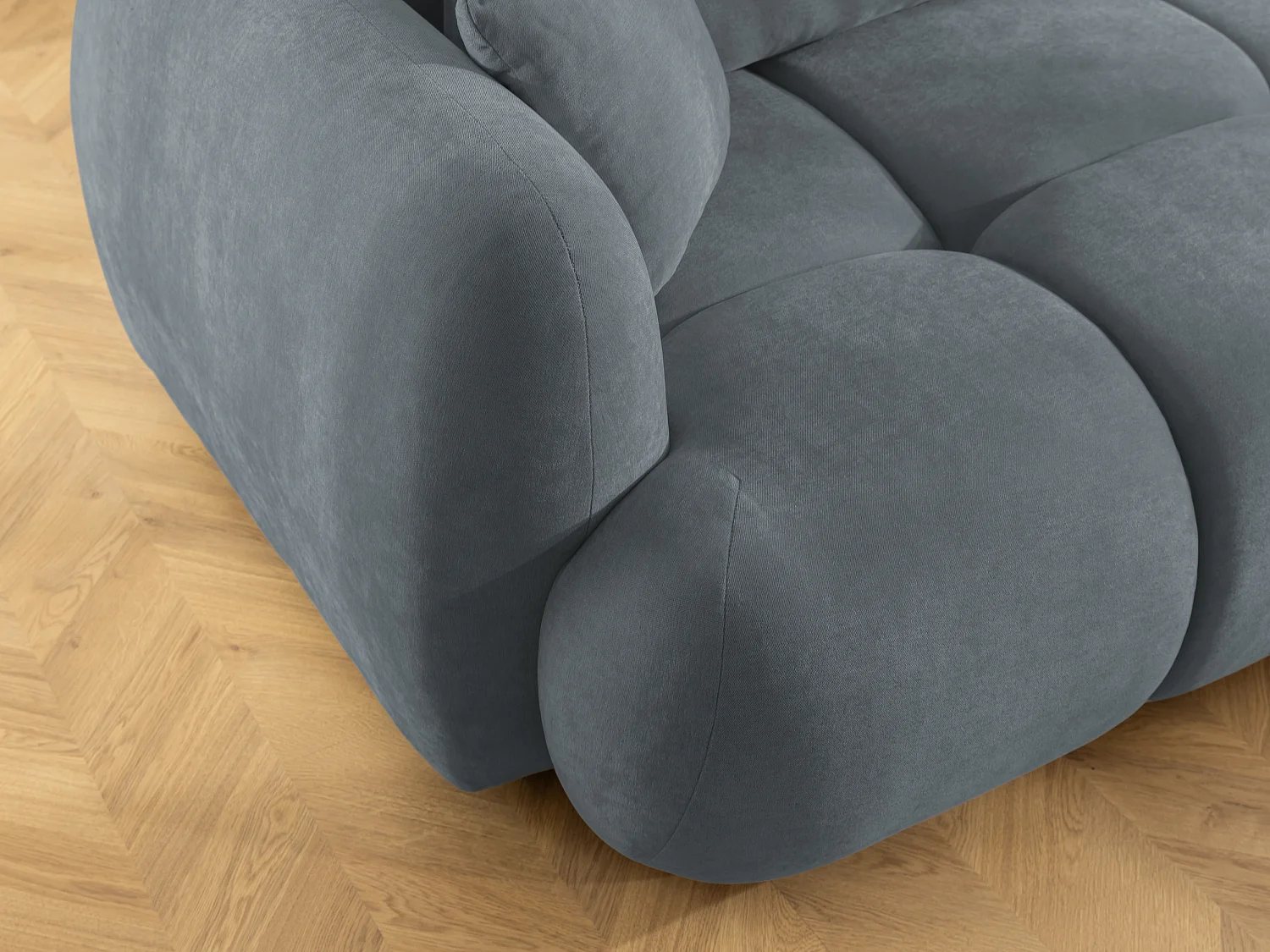 Canapé d’angle avec fonction couchage en tissu tissé LORETTO
