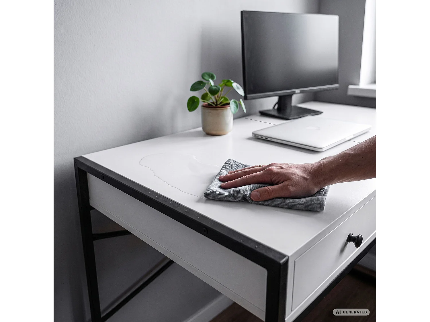 Industrieel computerbureau Wit ELONIS 123 cm 2 lades 1 plank Zwarte poten