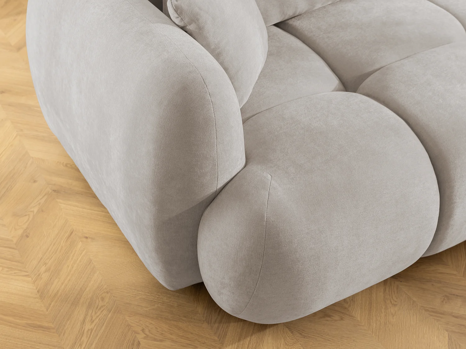 Canapé d’angle avec fonction couchage en tissu tissé LORETTO