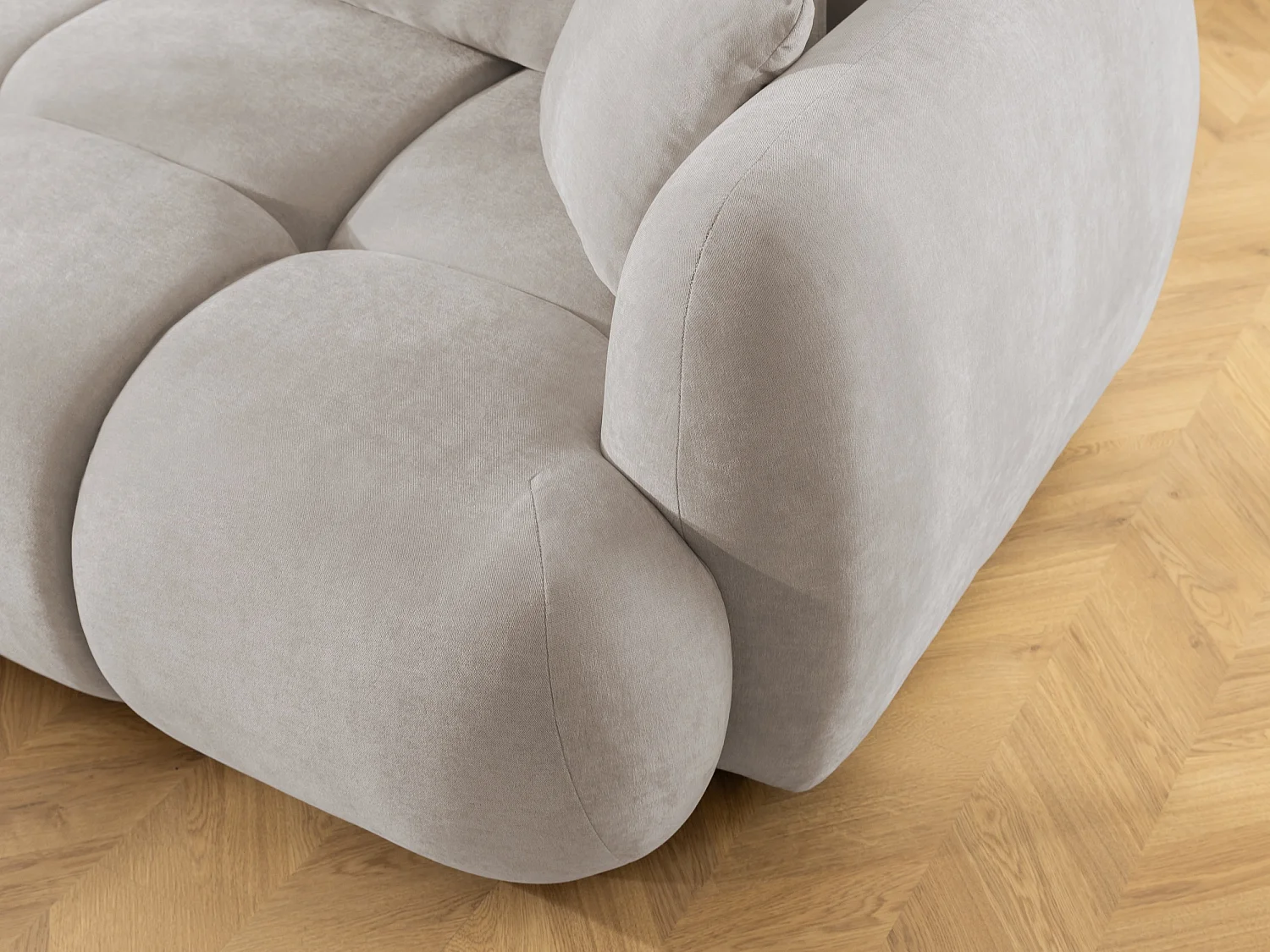 Canapé d’angle avec fonction couchage en tissu tissé LORETTO