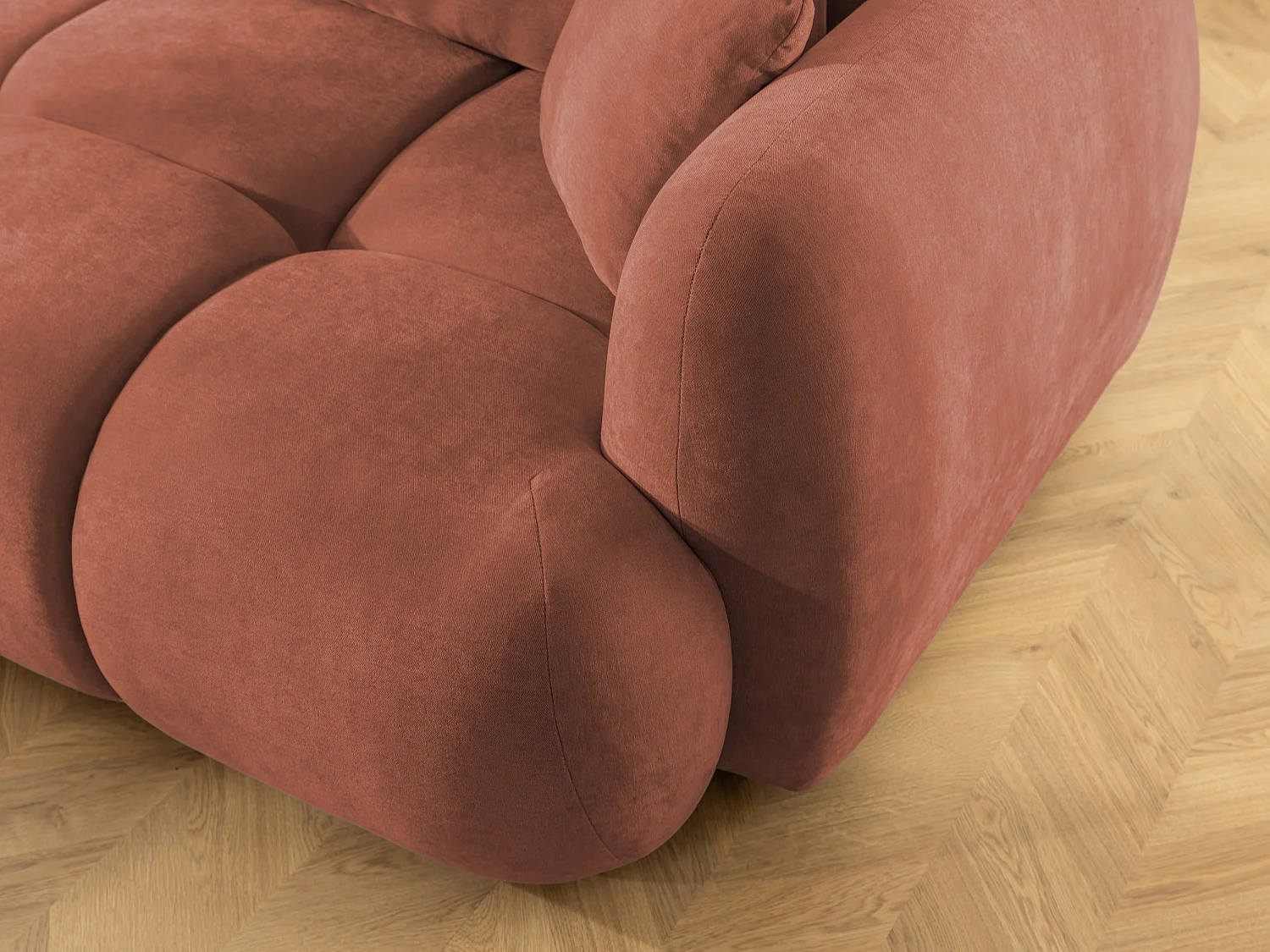 Canapé d’angle avec fonction couchage en tissu tissé LORETTO