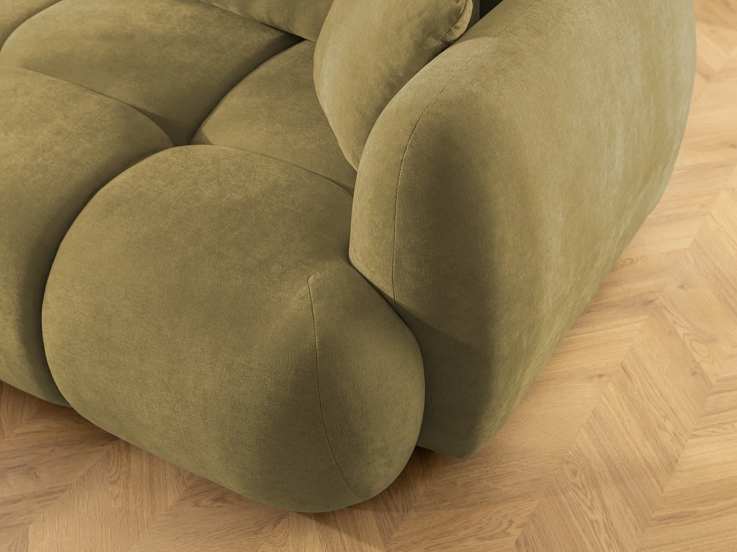 Canapé d’angle avec fonction couchage en tissu tissé LORETTO