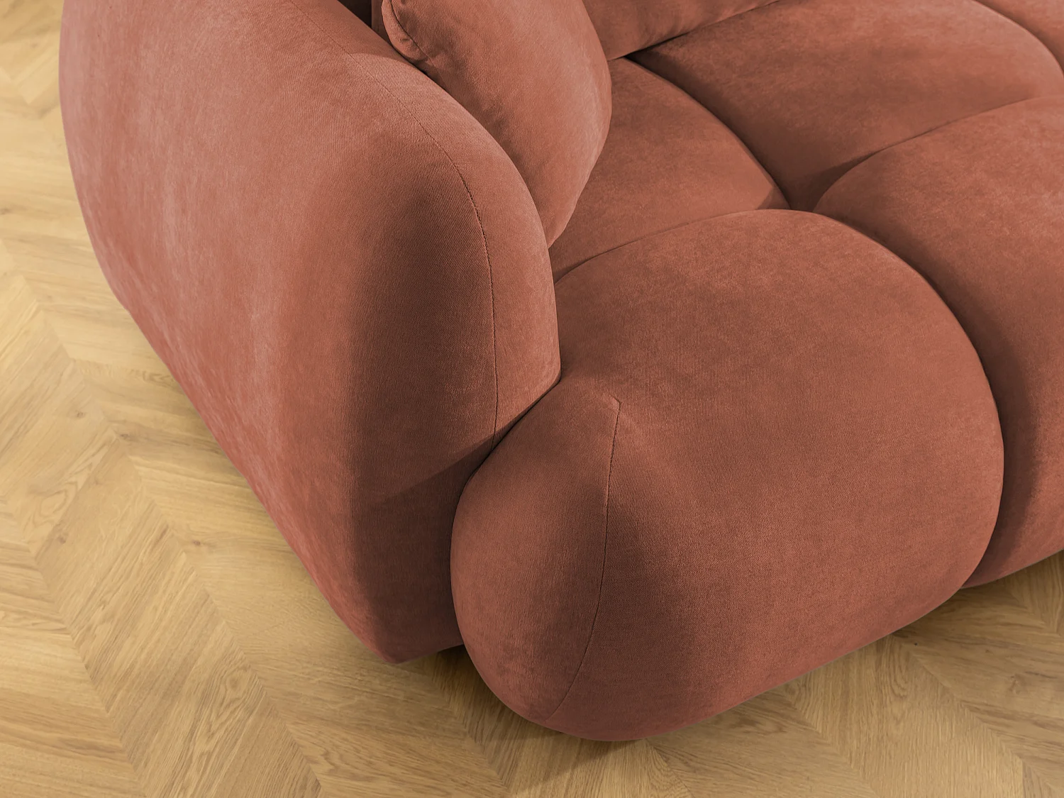 Canapé d’angle avec fonction couchage en tissu tissé LORETTO
