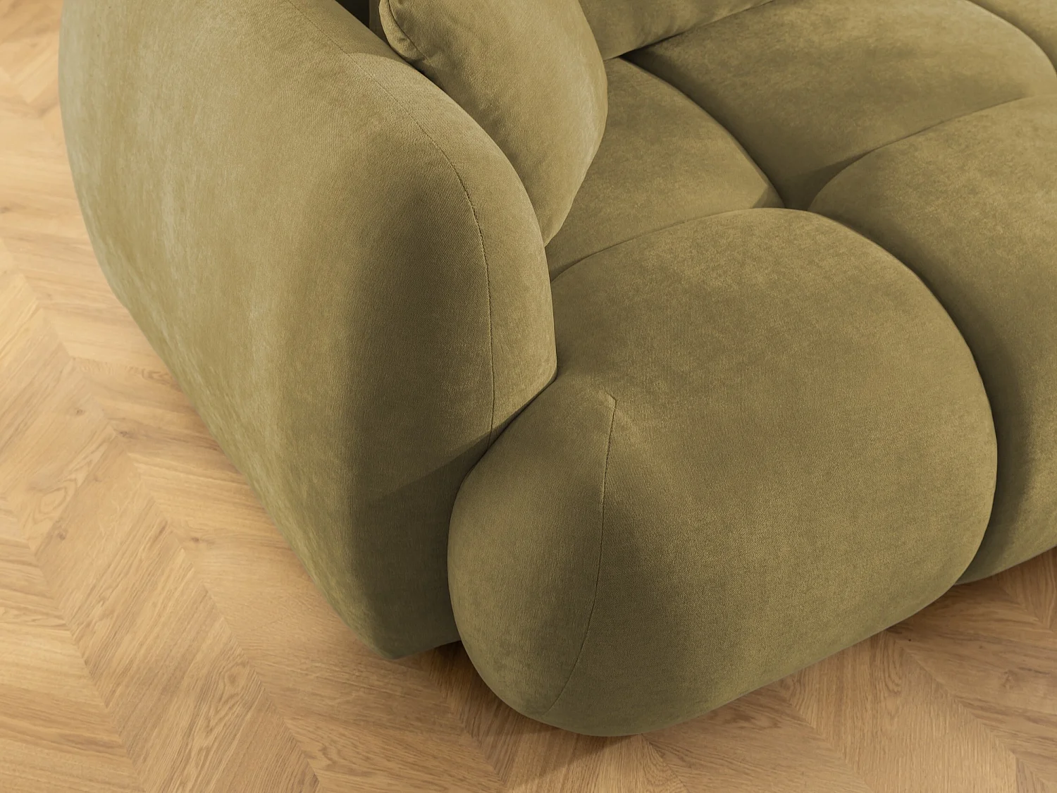 Canapé d’angle avec fonction couchage en tissu tissé LORETTO