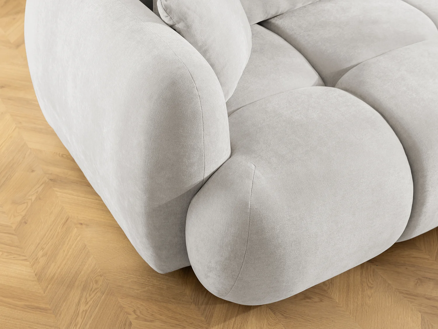 Canapé d’angle avec fonction couchage en tissu tissé LORETTO
