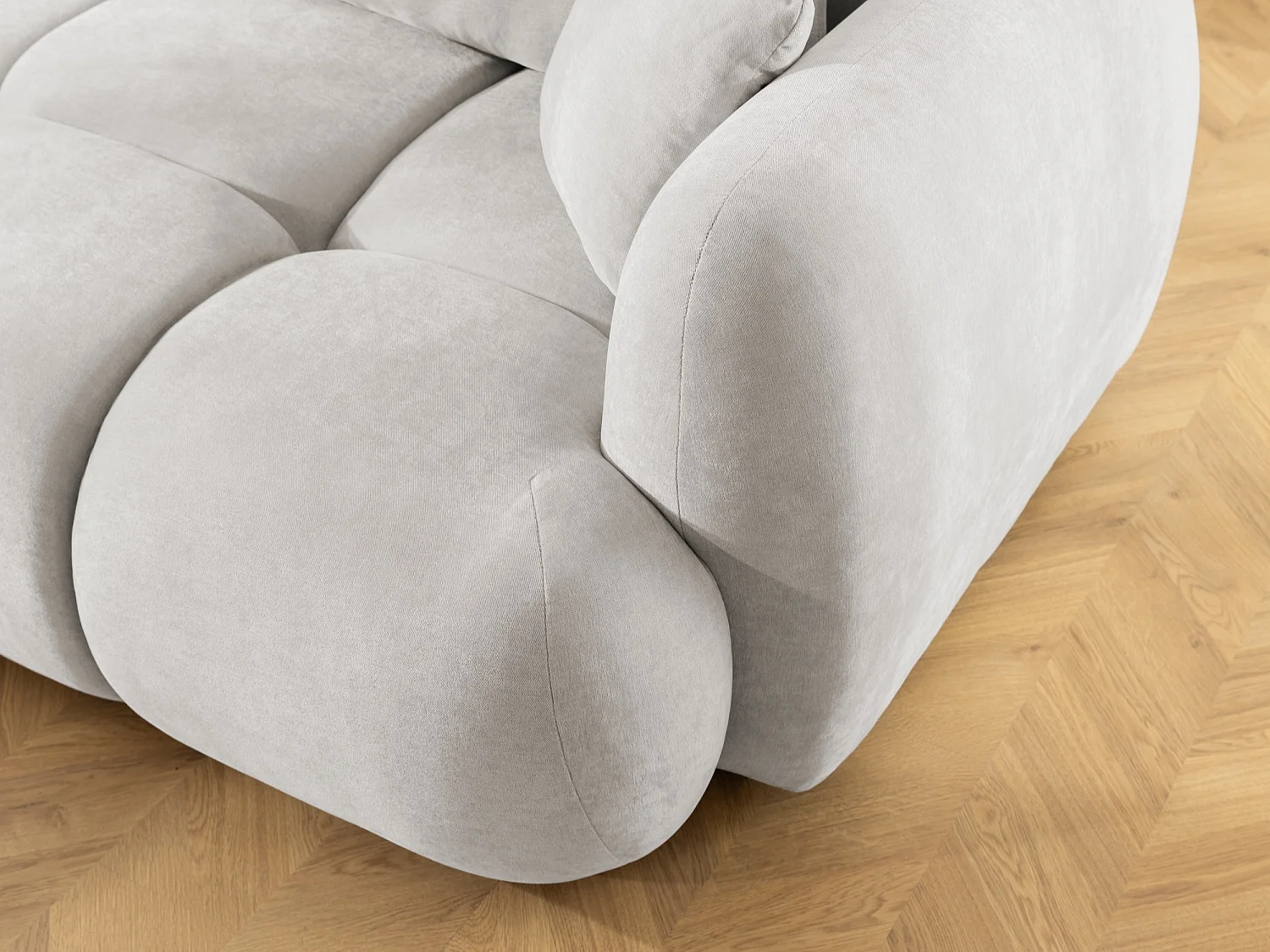 Canapé d’angle avec fonction couchage en tissu tissé LORETTO