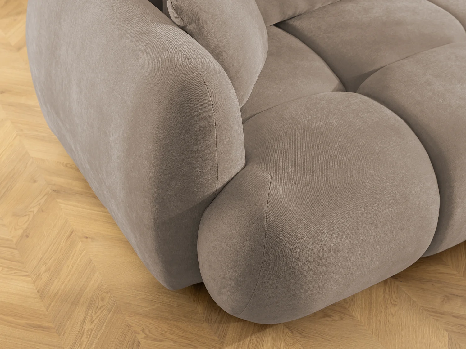 Canapé d’angle avec fonction couchage en tissu tissé LORETTO