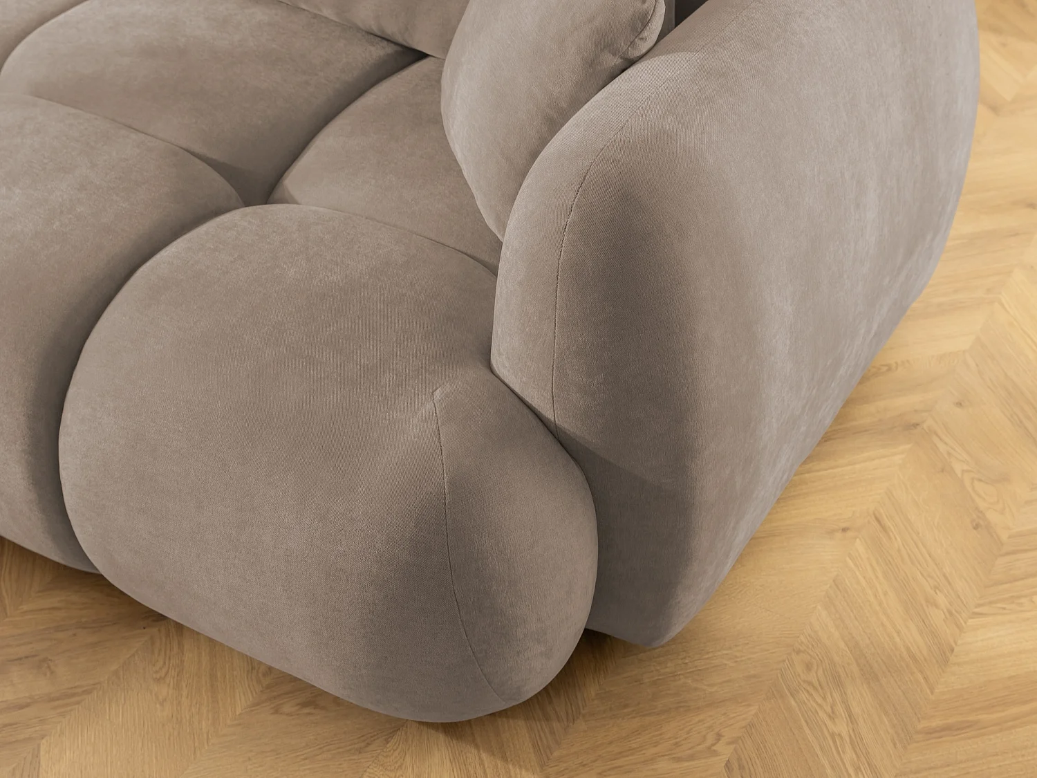 Canapé d’angle avec fonction couchage en tissu tissé LORETTO