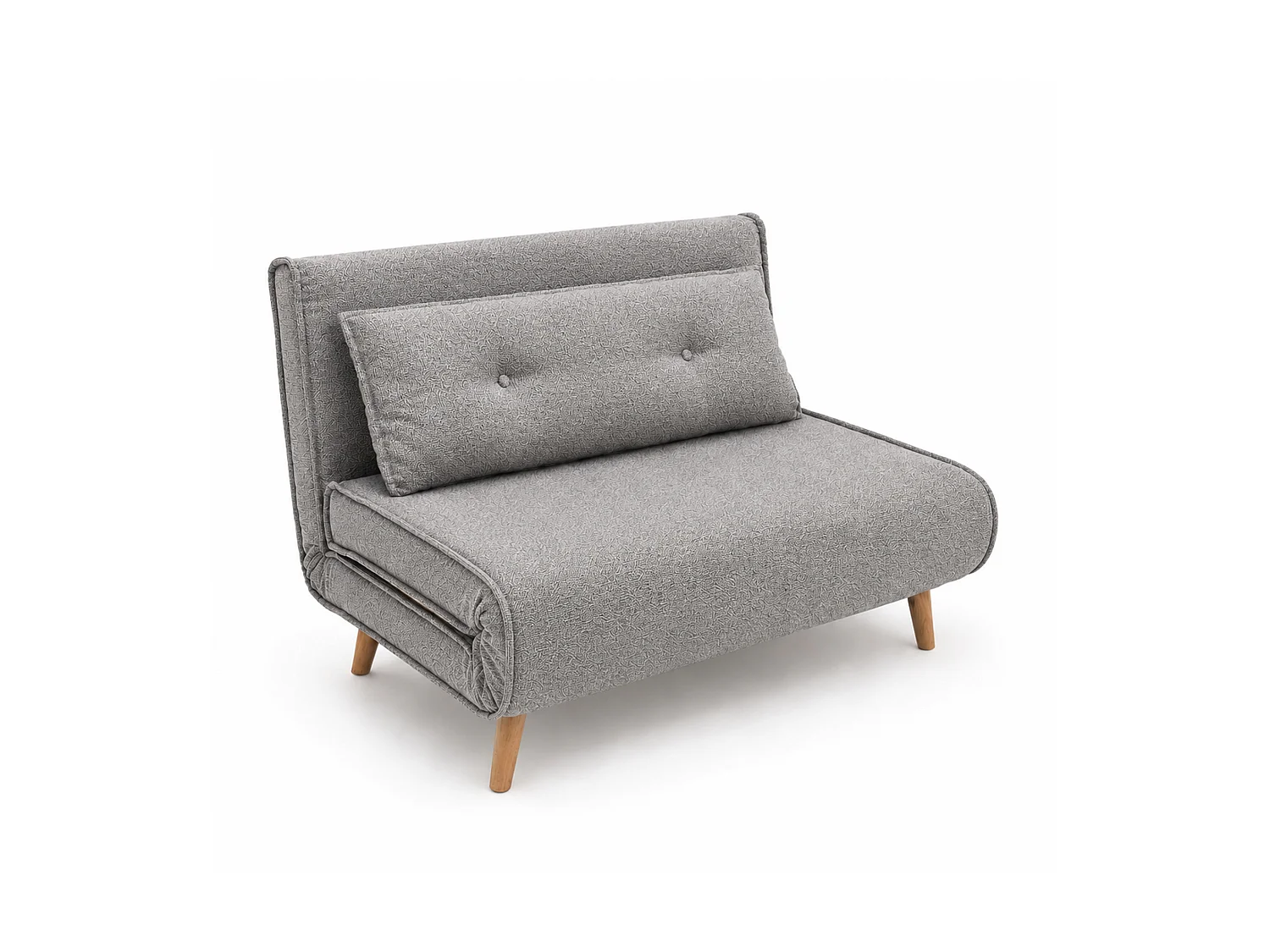 Sofá cama de 82x120x81-192 cm de 2 plazas con 4 patas de madera en color gris Pegaso