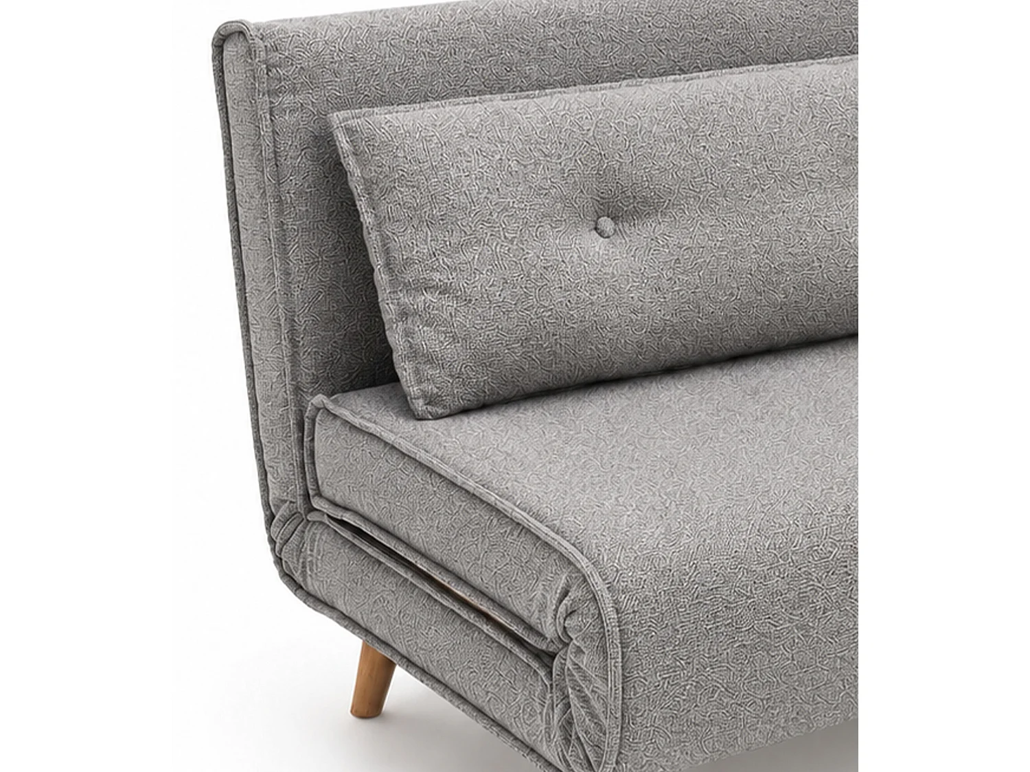 Sofá cama de 82x120x81-192 cm de 2 plazas con 4 patas de madera en color gris Pegaso