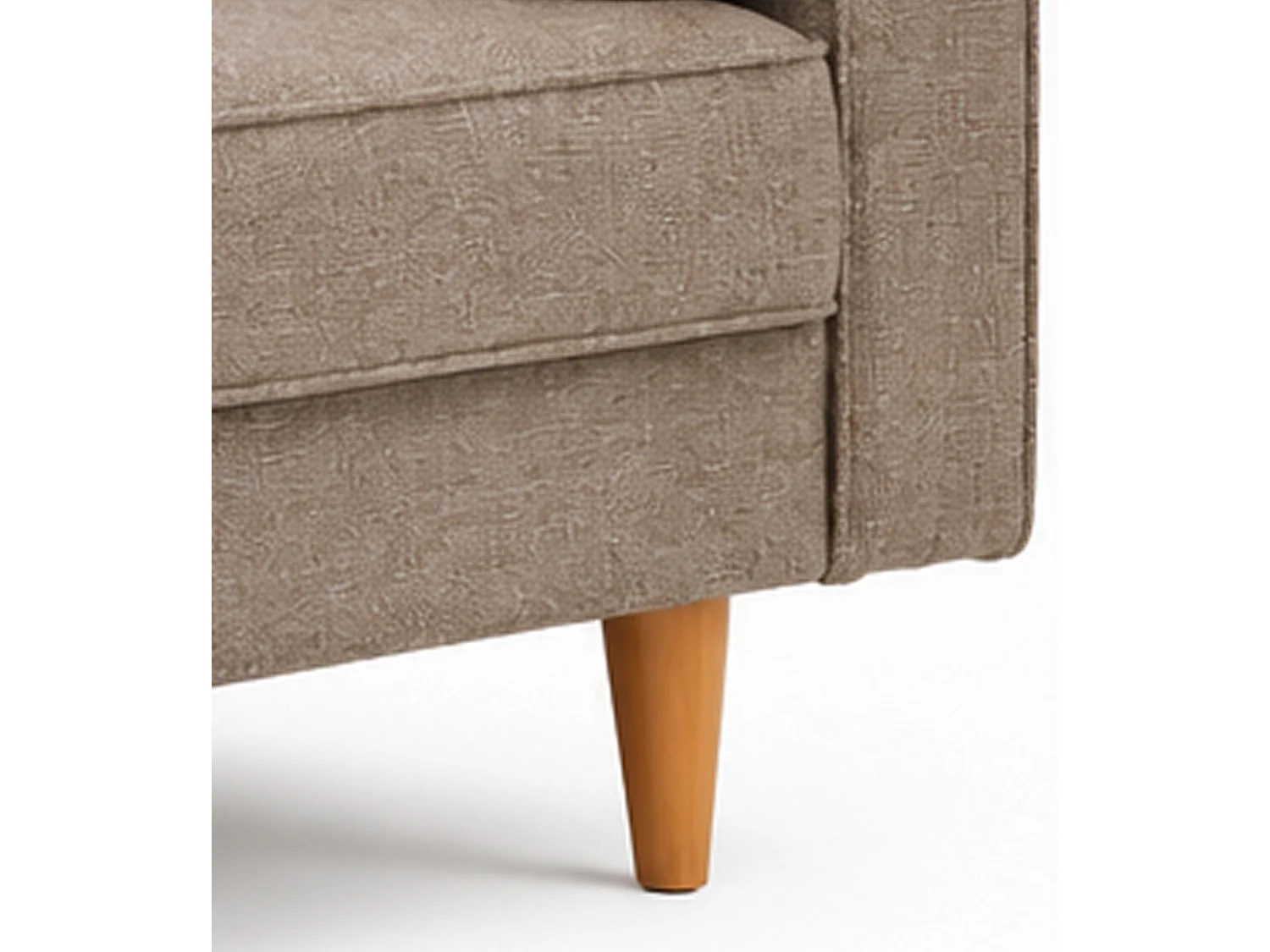 Sofá cama de 85x214x82-108 cm con acabado capitoné y cojines laterales color beige Pynkie