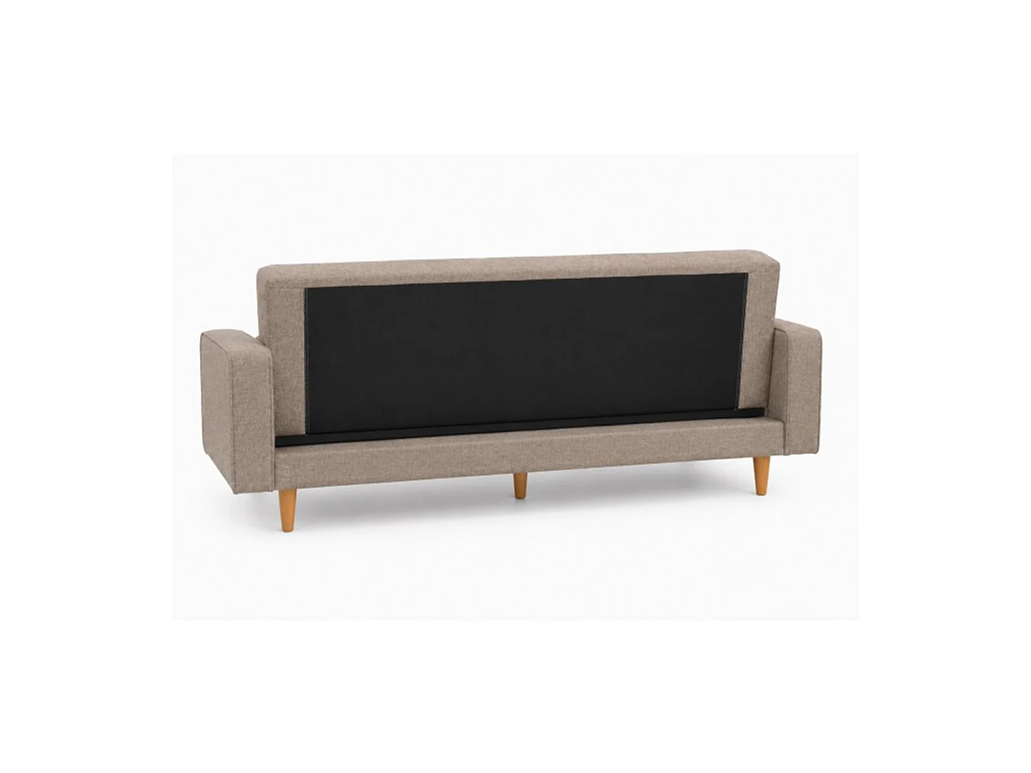 Sofá cama de 85x214x82-108 cm con acabado capitoné y cojines laterales color beige Pynkie