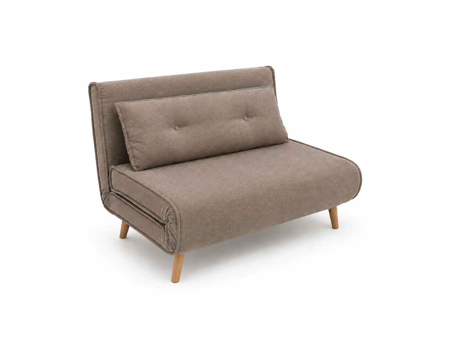 Sofá cama de 82x120x81-192 cm de 2 plazas con 4 patas de madera en color beige Pegaso