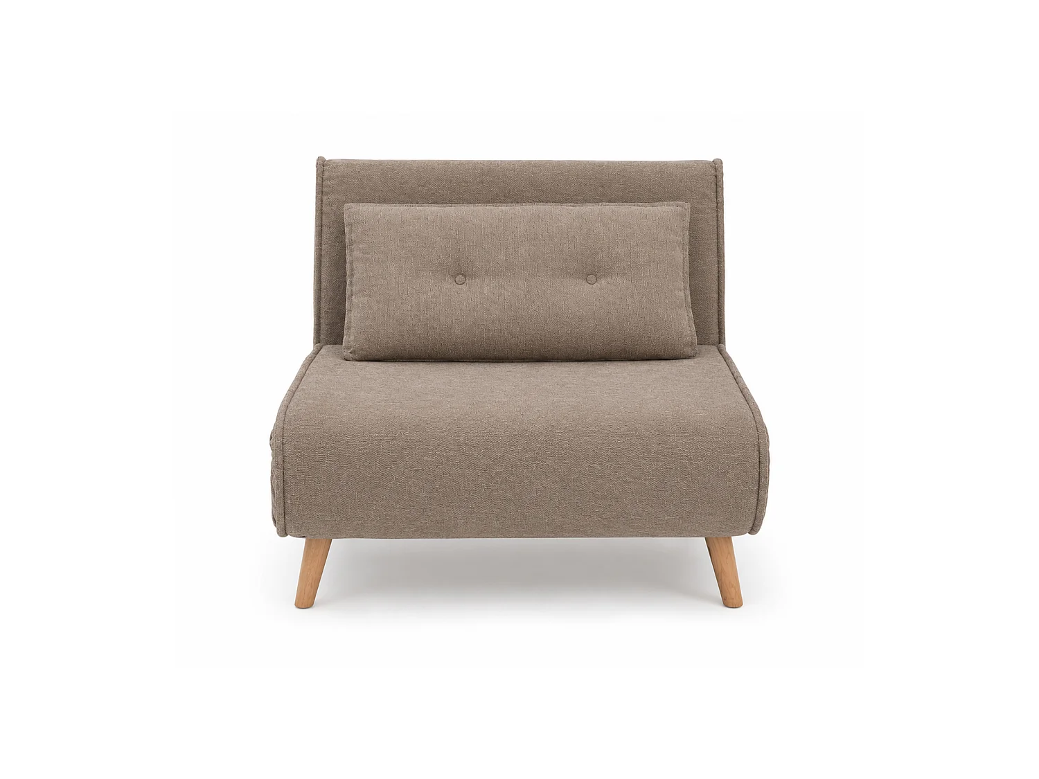 Sofá cama de 82x95x81-192 cm de 1 plaza con 4 patas de madera en color beige Pegaso