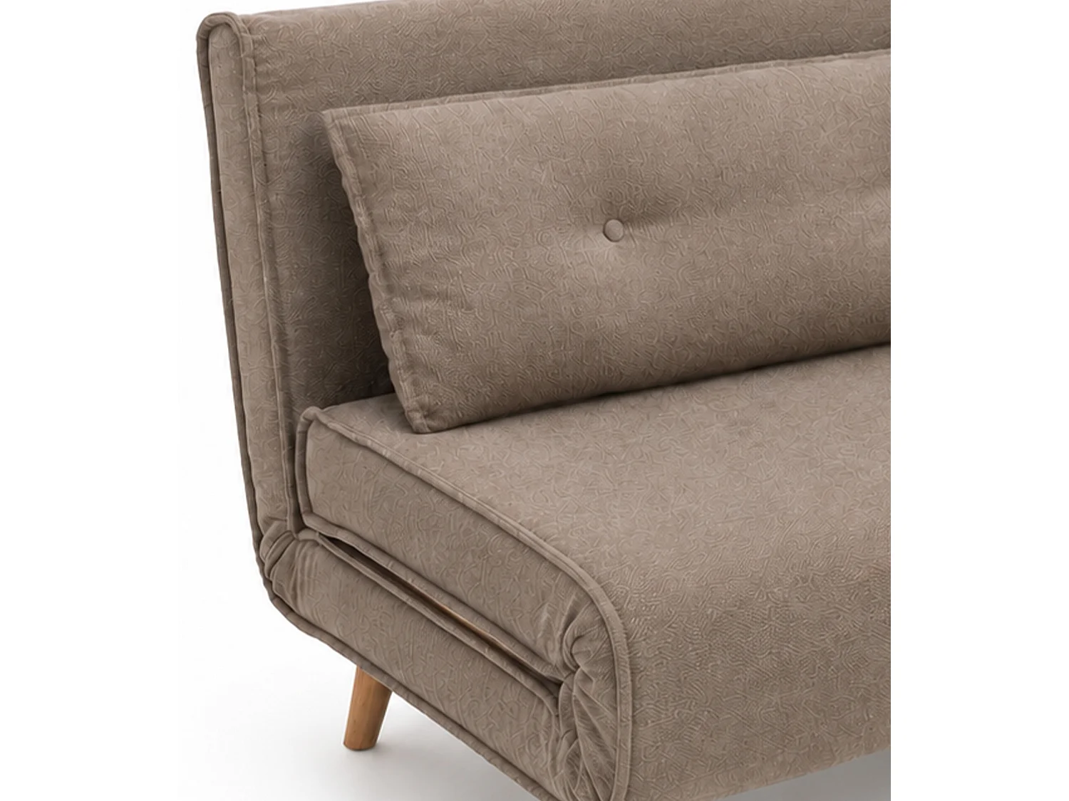 Sofá cama de 82x95x81-192 cm de 1 plaza con 4 patas de madera en color beige Pegaso
