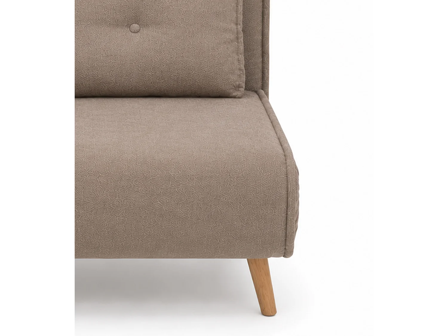 Sofá cama de 82x95x81-192 cm de 1 plaza con 4 patas de madera en color beige Pegaso
