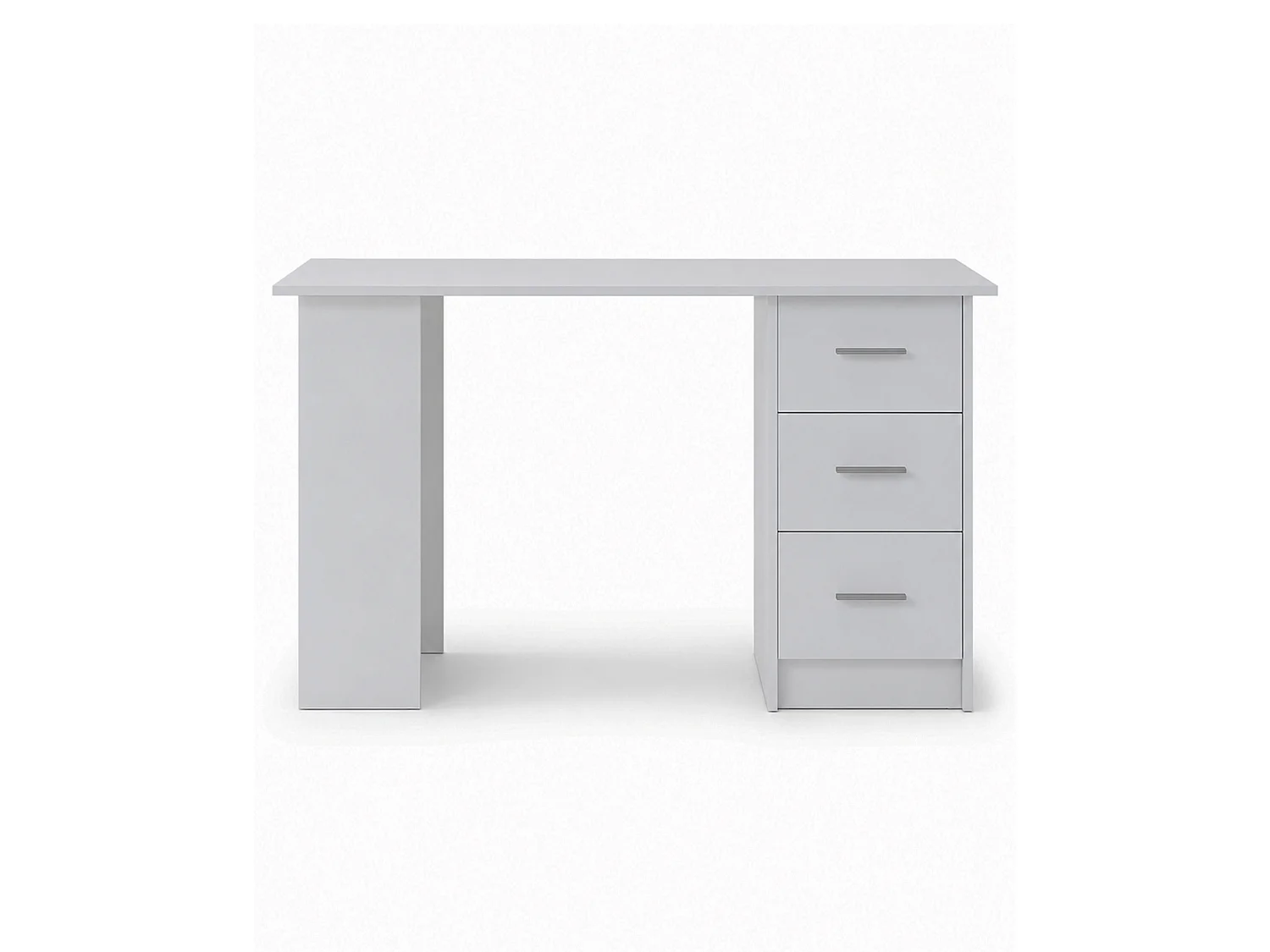 Mesa de escritorio de 72x120x49 cm de melamina con 3 cajones en color blanco Deski