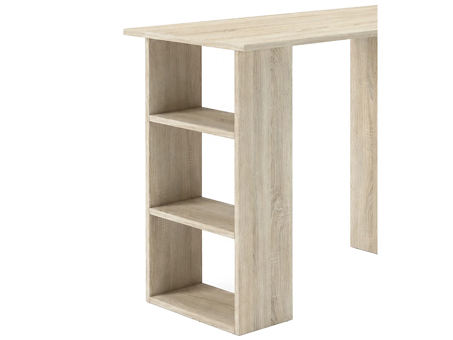 Mesa de escritorio de 72x120x49 cm de melamina con 3 cajones en color beige Deski