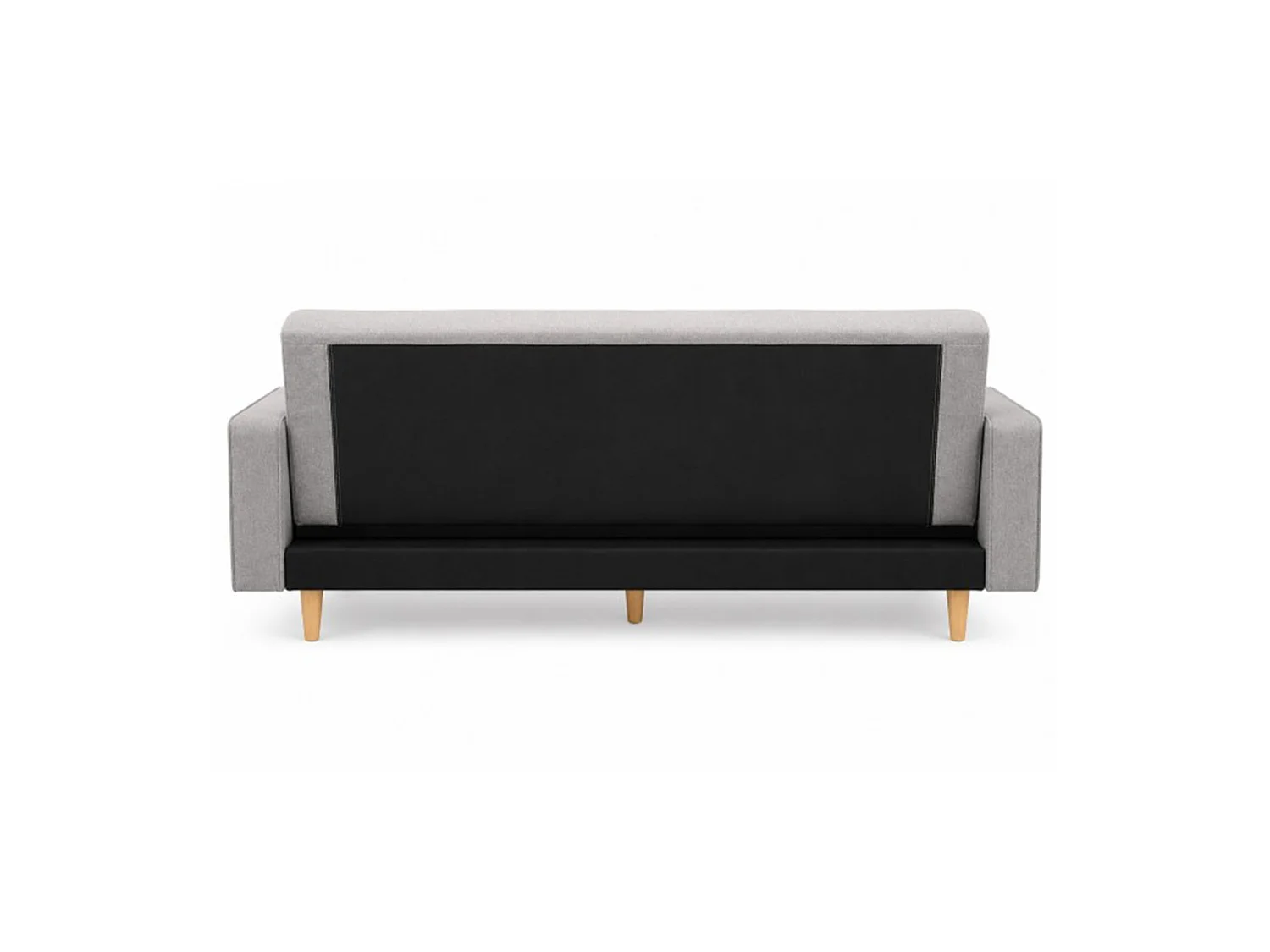 Sofá cama de 85x214x82-108 cm con acabado capitoné y cojines laterales color gris Pynkie
