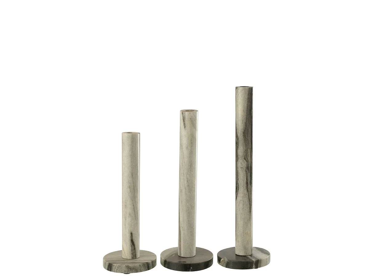 Lot de 3 Chandeliers en Marbre "Courchevel" 40cm Gris Clair