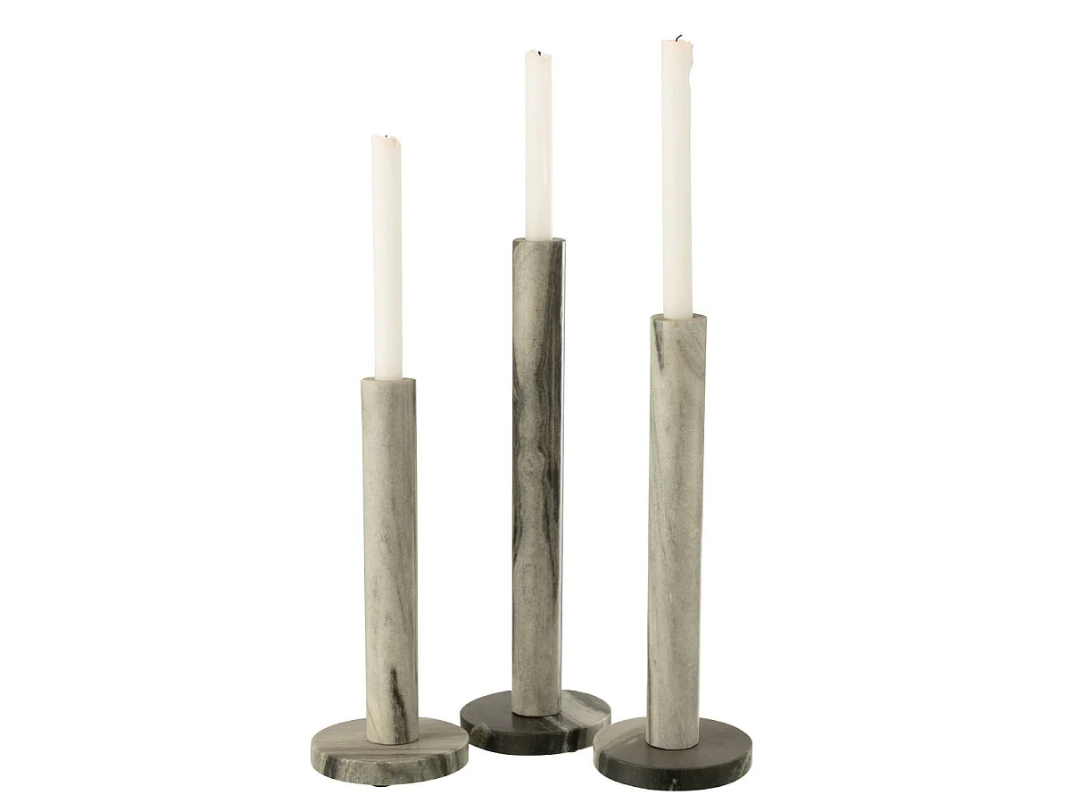 Lot de 3 Chandeliers en Marbre "Courchevel" 40cm Gris Clair