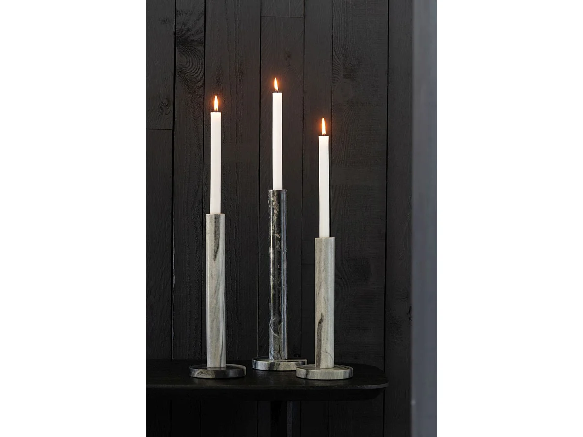 Lot de 3 Chandeliers en Marbre "Courchevel" 40cm Gris Clair