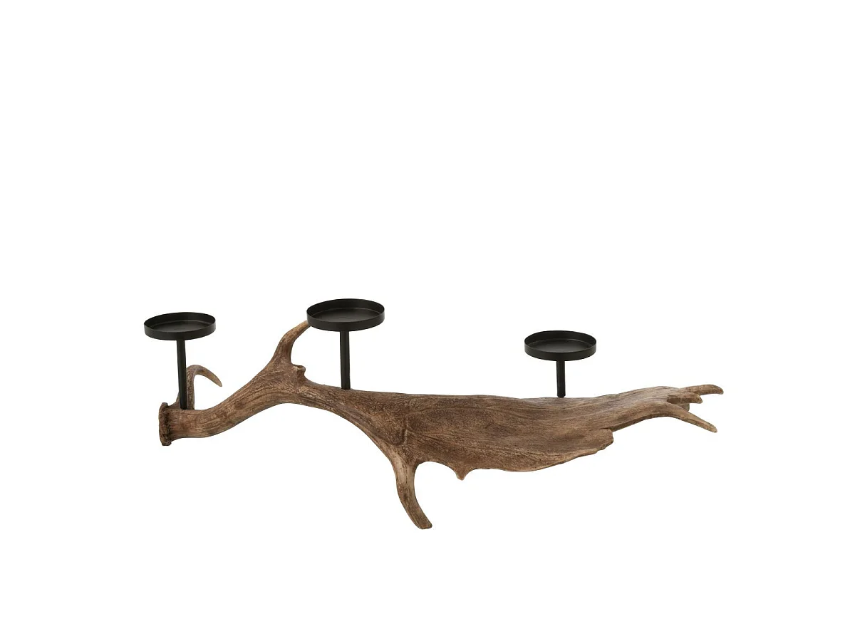 Chandelier Branche en Résine "Antlers" 62cm Marron