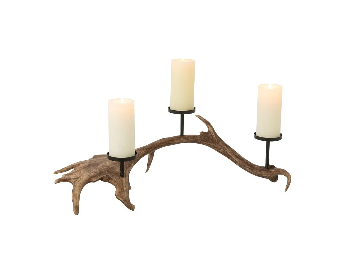 Chandelier Branche en Résine "Antlers" 62cm Marron