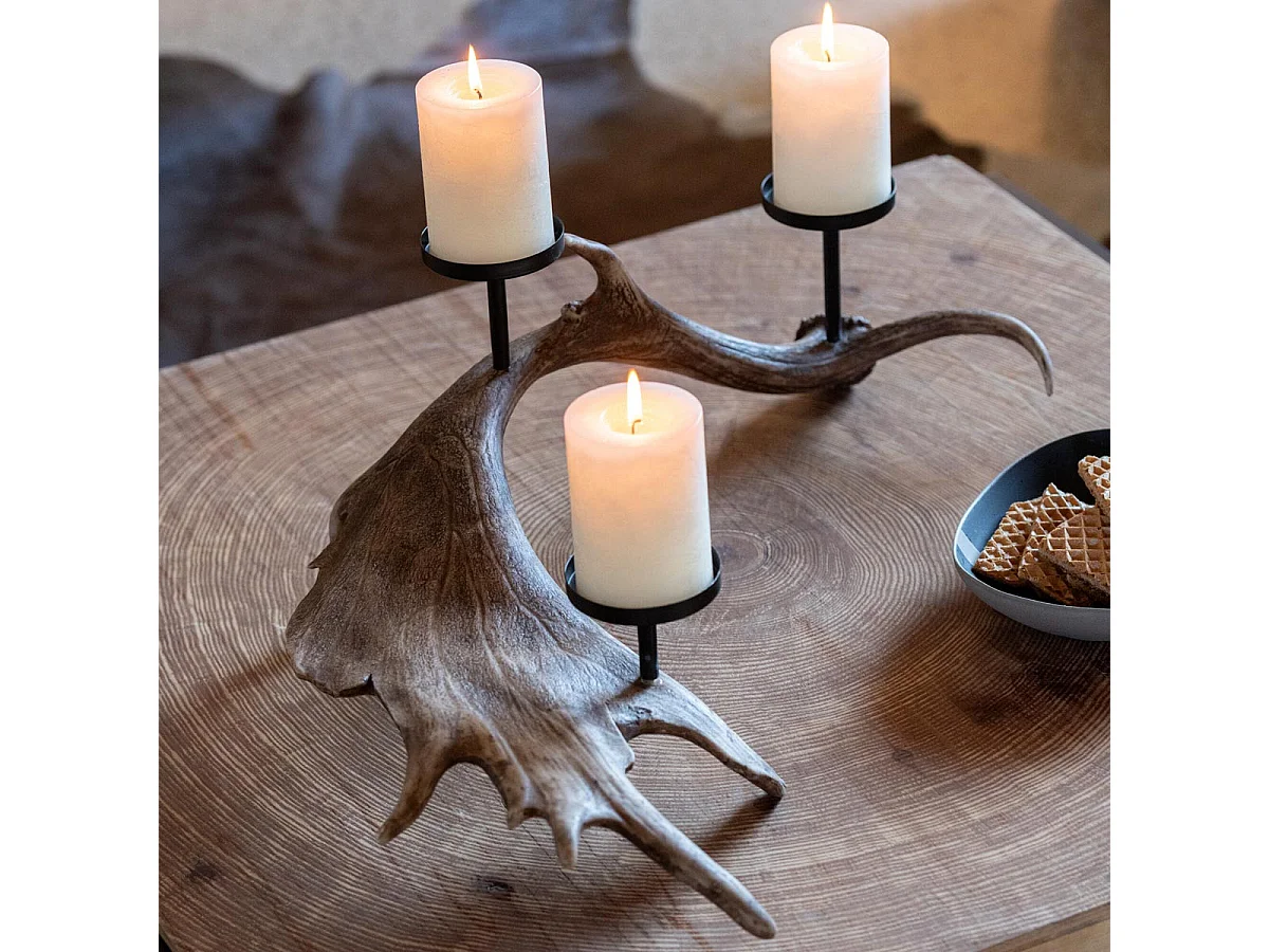 Chandelier Branche en Résine "Antlers" 62cm Marron