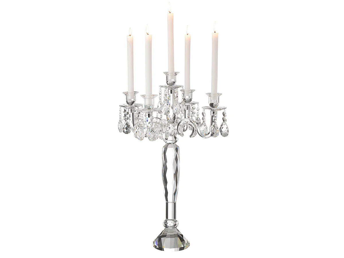 Chandelier 5 Branches "Crystal" 65cm Transparent