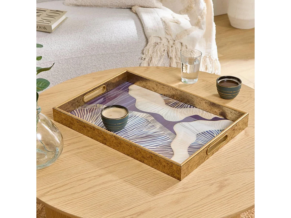 Plateau de Service Déco "Calvi" 44cm Bleu