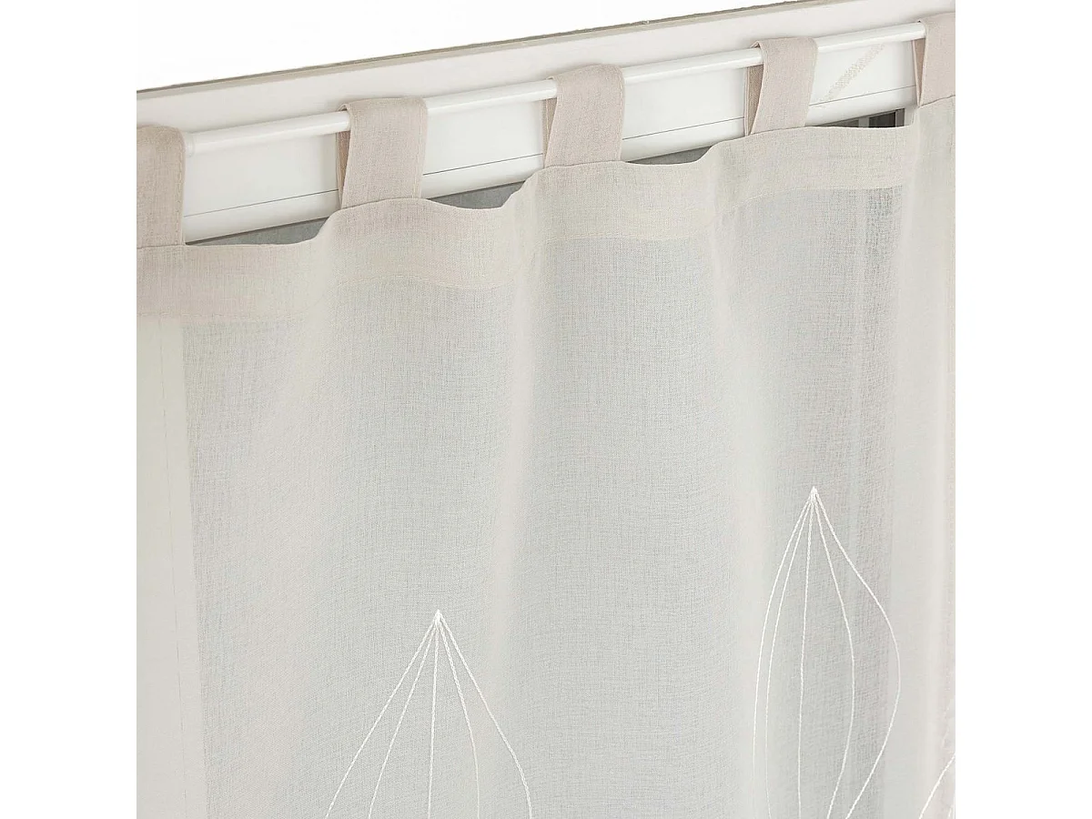 Paire de Voilages Brodés "Galactee" 60x90cm Taupe