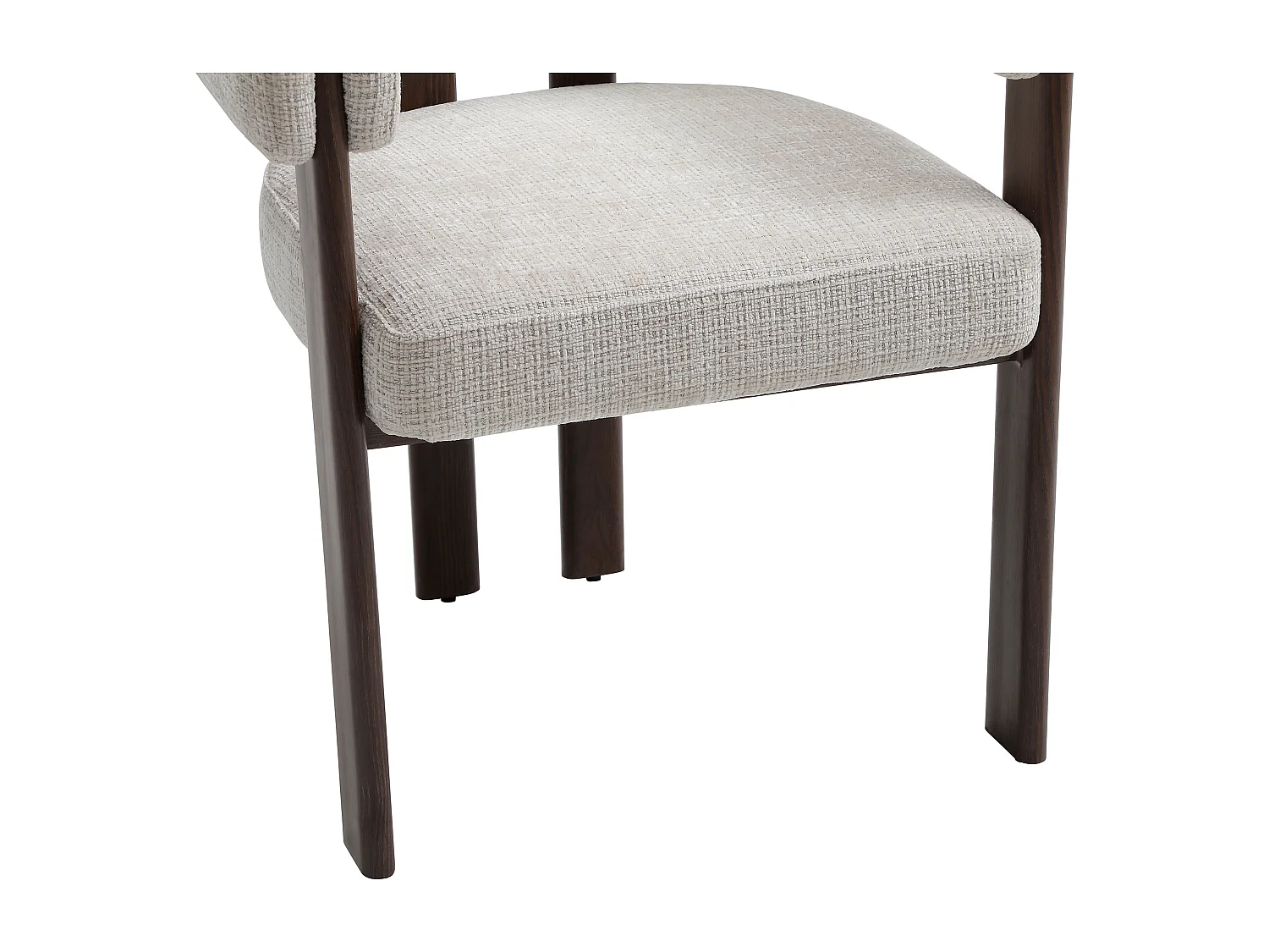 Lot de 6 chaises en tissu texturé et métal effet bois - Beige et naturel foncé - VOLOSKA