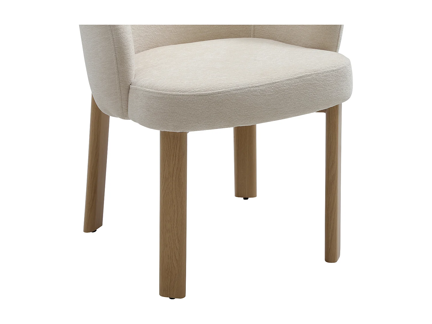 Lot de 6 chaises en tissu texturé et métal effet bois - Beige et naturel - KIZEMA