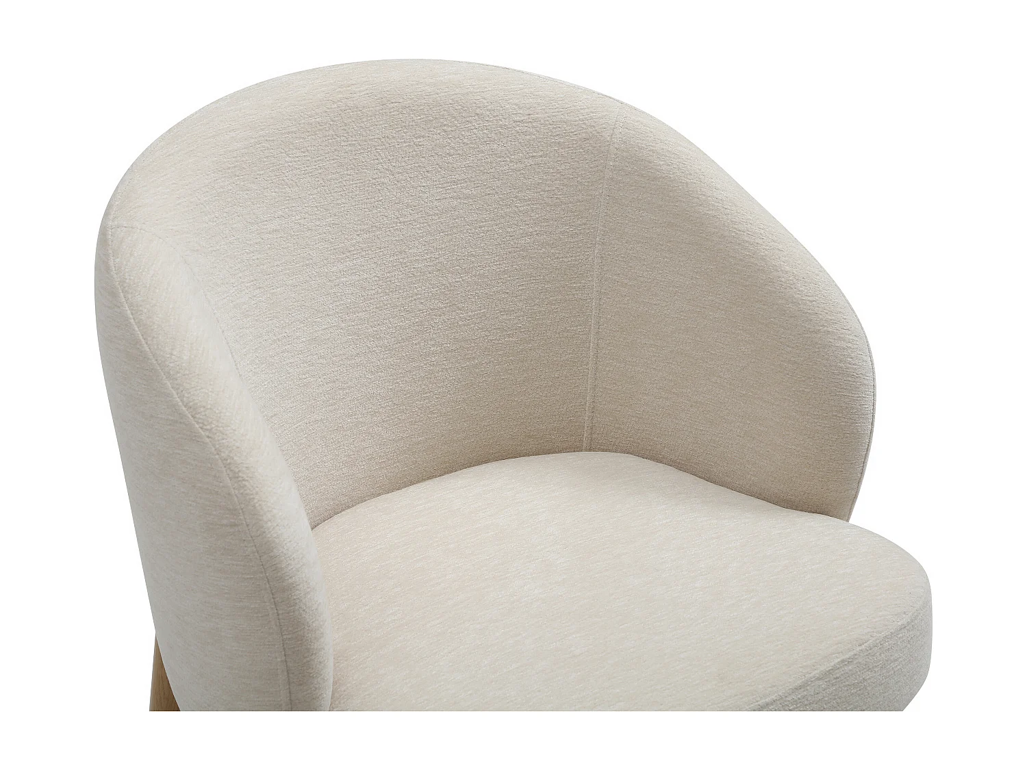 Lot de 6 chaises en tissu texturé et métal effet bois - Beige et naturel - KIZEMA