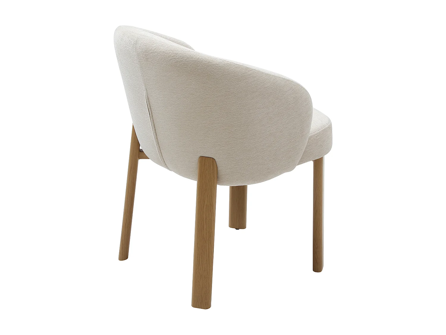Lot de 6 chaises en tissu texturé et métal effet bois - Beige et naturel - KIZEMA