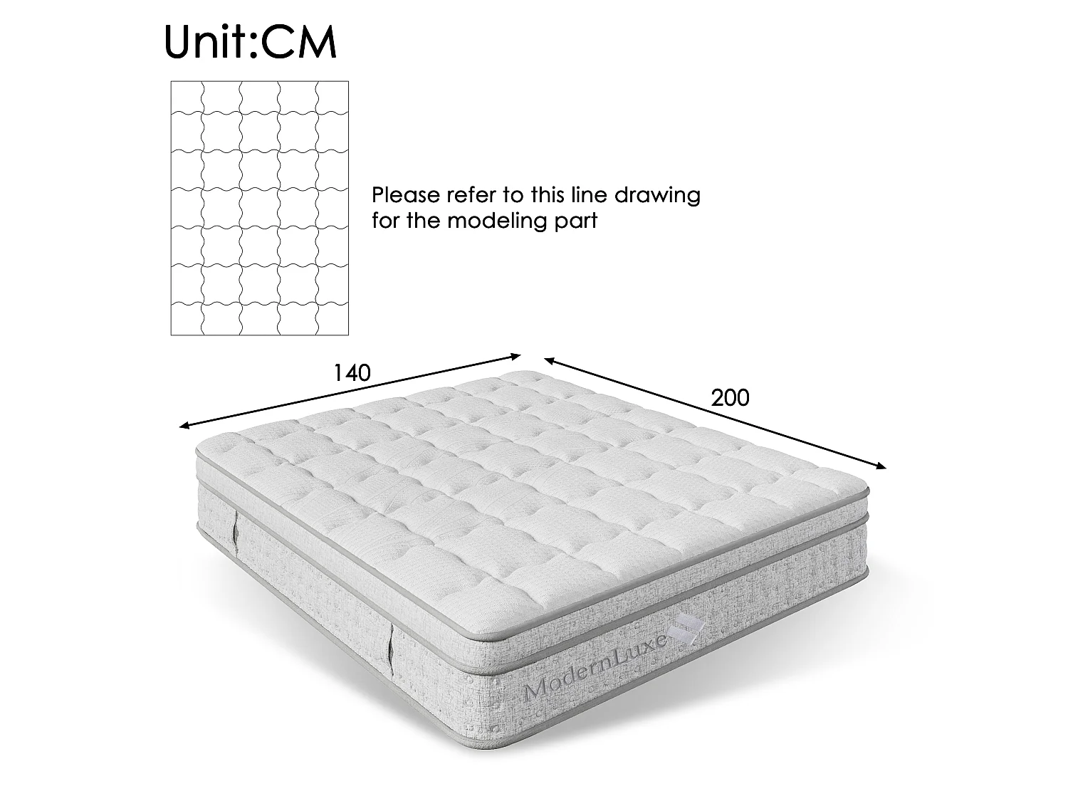 Lit coffre 140 x 200 cm avec matelas à ressorts ensachés 7 zones H3, rangement, LED et USB - Lin - gris