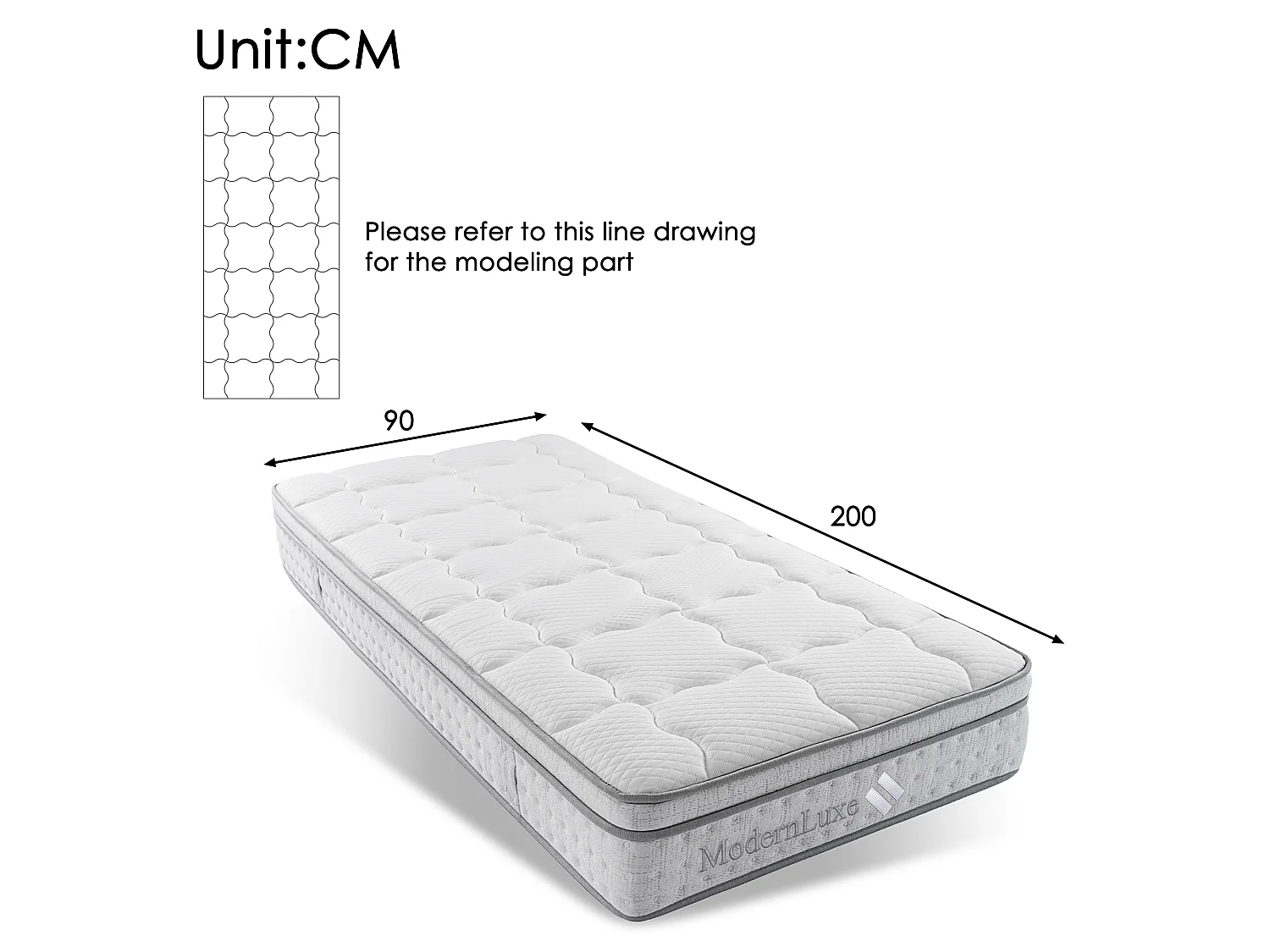 Lit coffre avec matelas 90 x 200 cm, ressorts ensachés 7 zones H3, tête de lit rembourrée, LED RGB, USB et coffre de rangement - Gris