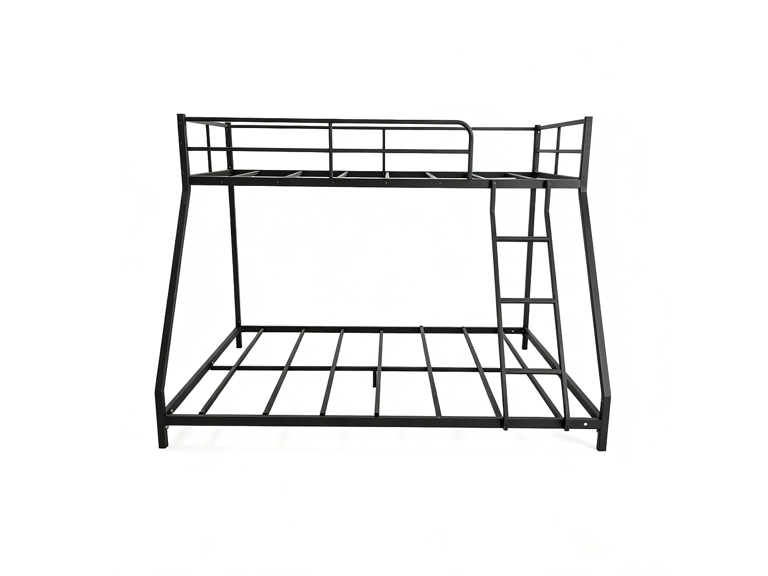 Lit superposé enfant 80 x 190 cm et 130 x 190 cm en métal avec échelle - Noir