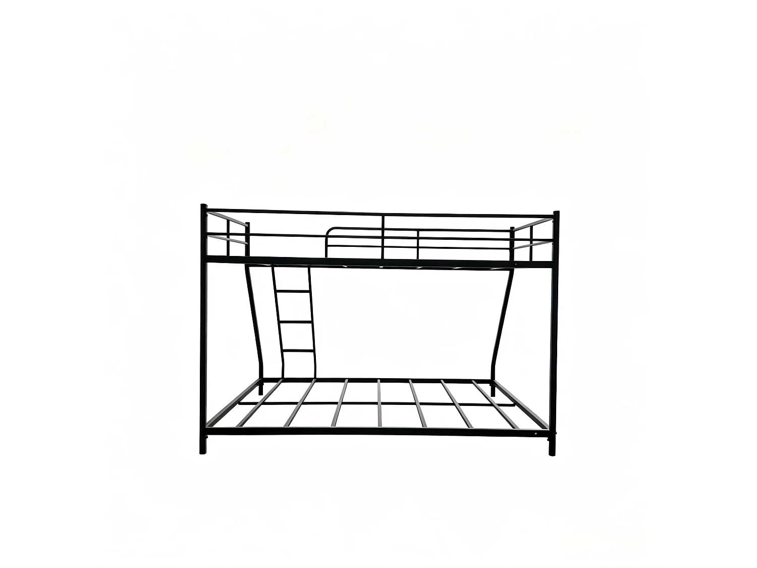 Lit superposé enfant 80 x 190 cm et 130 x 190 cm en métal avec échelle - Noir