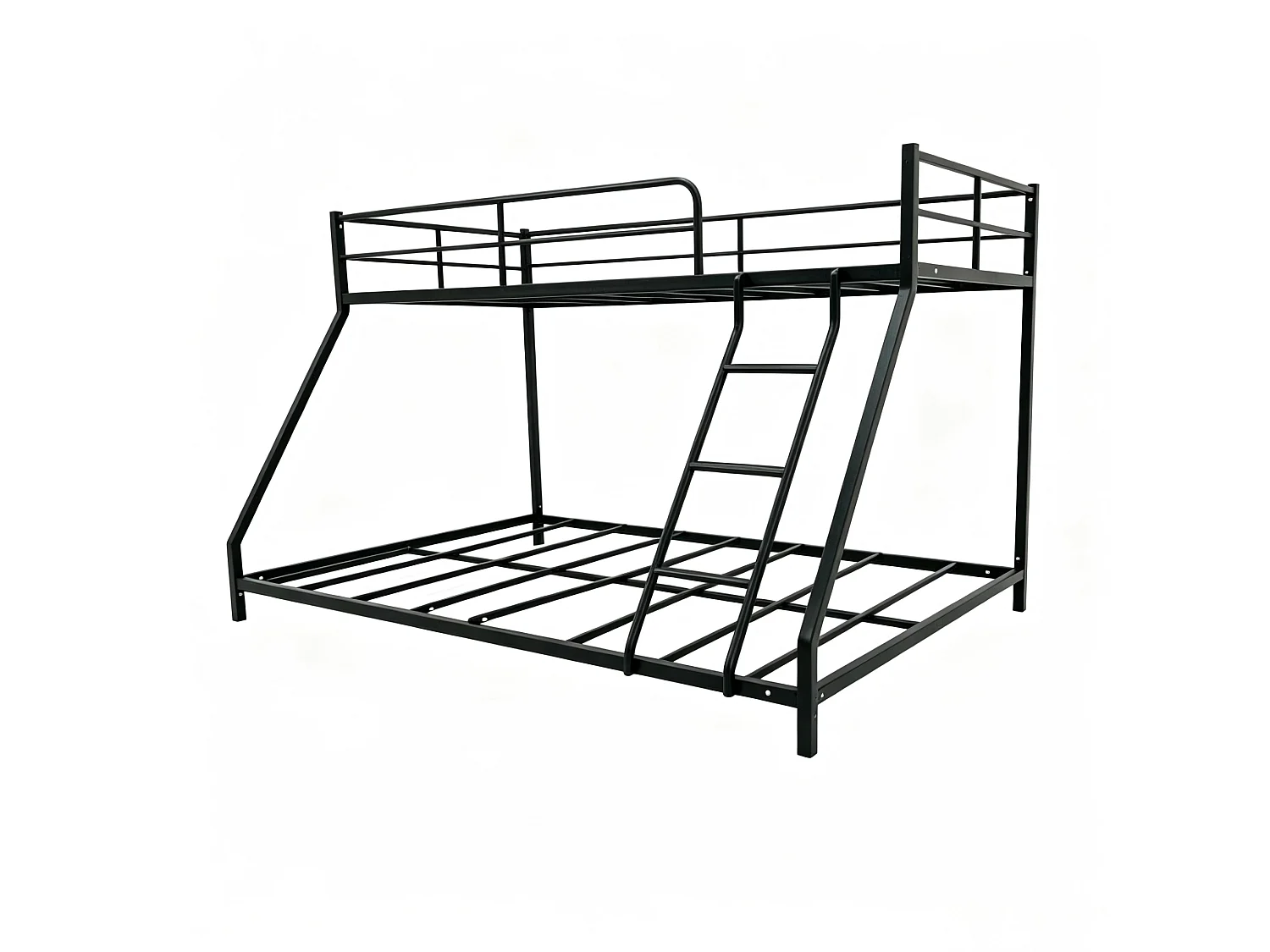Lit superposé enfant 80 x 190 cm et 130 x 190 cm en métal avec échelle - Noir