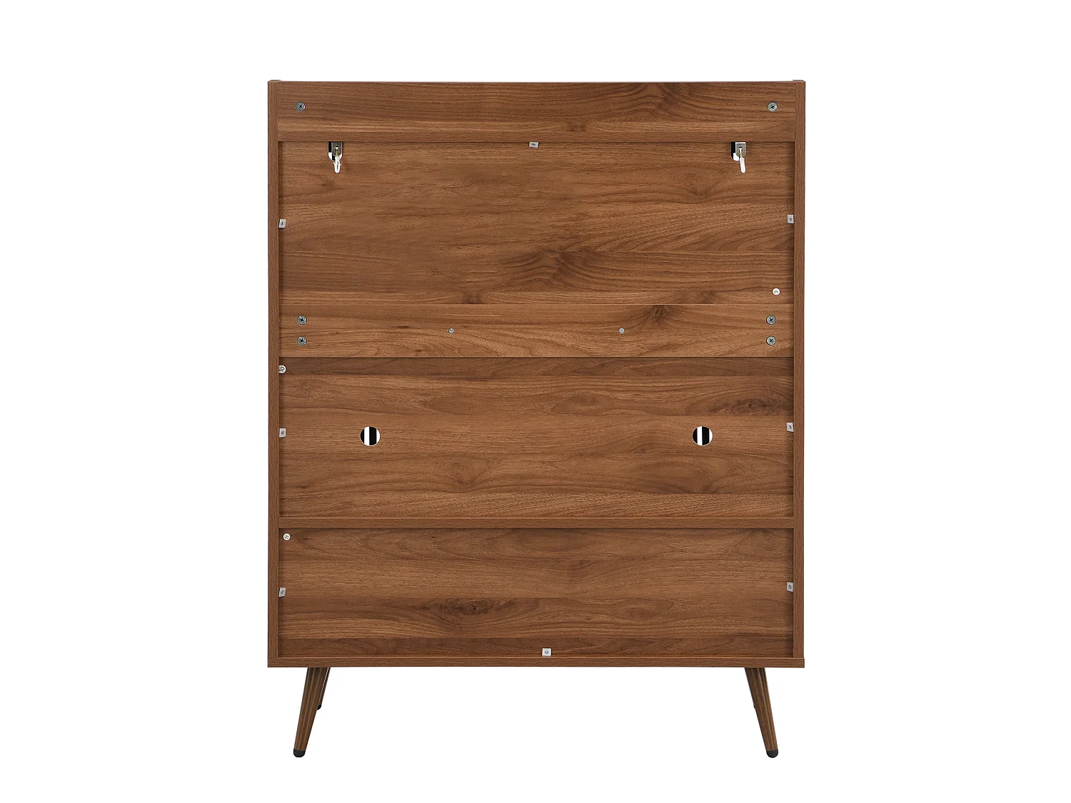 Meuble à chaussures avec 2 portes à rainures verticales - Marron