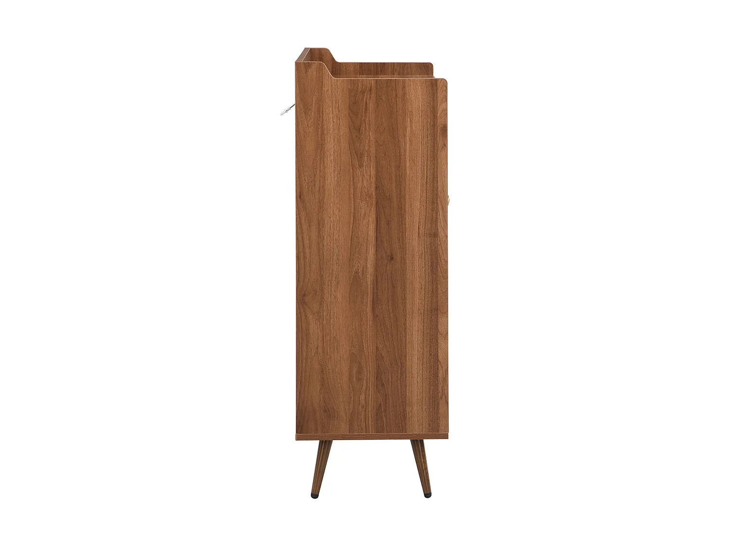 Meuble à chaussures avec 2 portes à rainures verticales - Marron