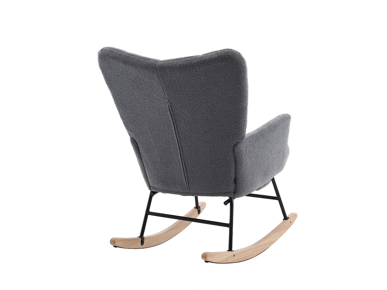 Rocking chair avec repose-pieds escamotable - Fauteuil à bascule en tissu gris