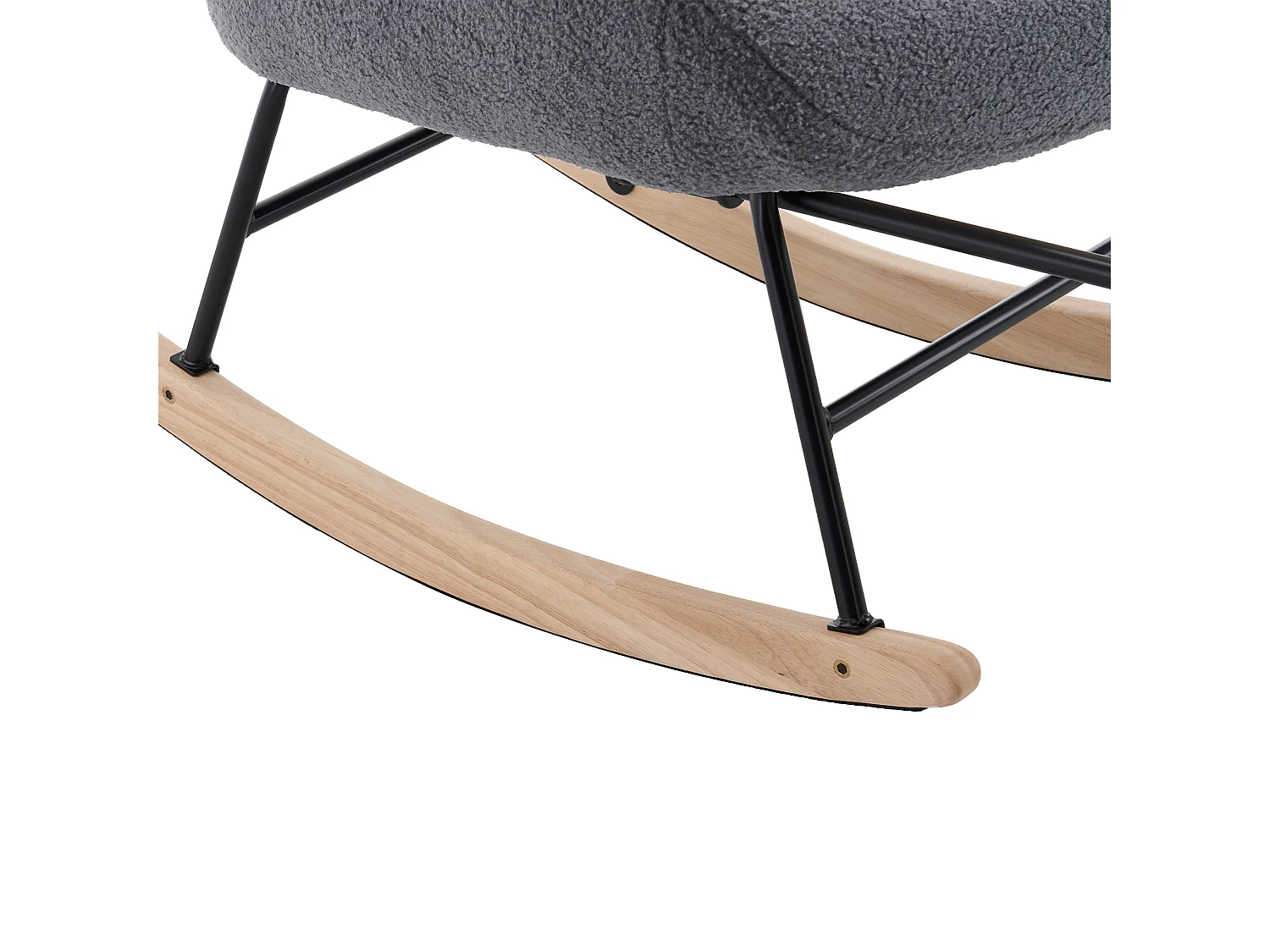 Rocking chair avec repose-pieds escamotable - Fauteuil à bascule en tissu gris