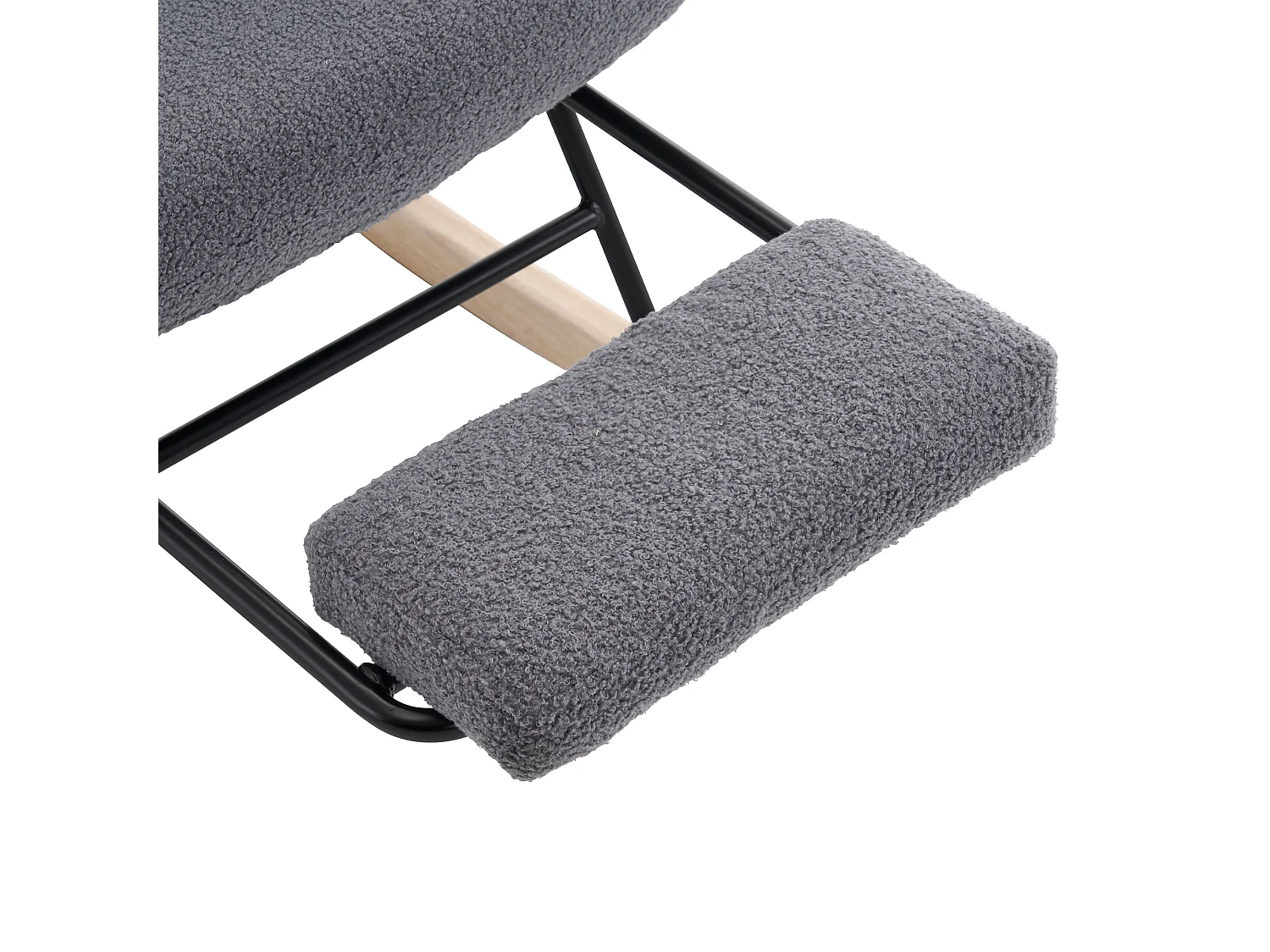 Rocking chair avec repose-pieds escamotable - Fauteuil à bascule en tissu gris