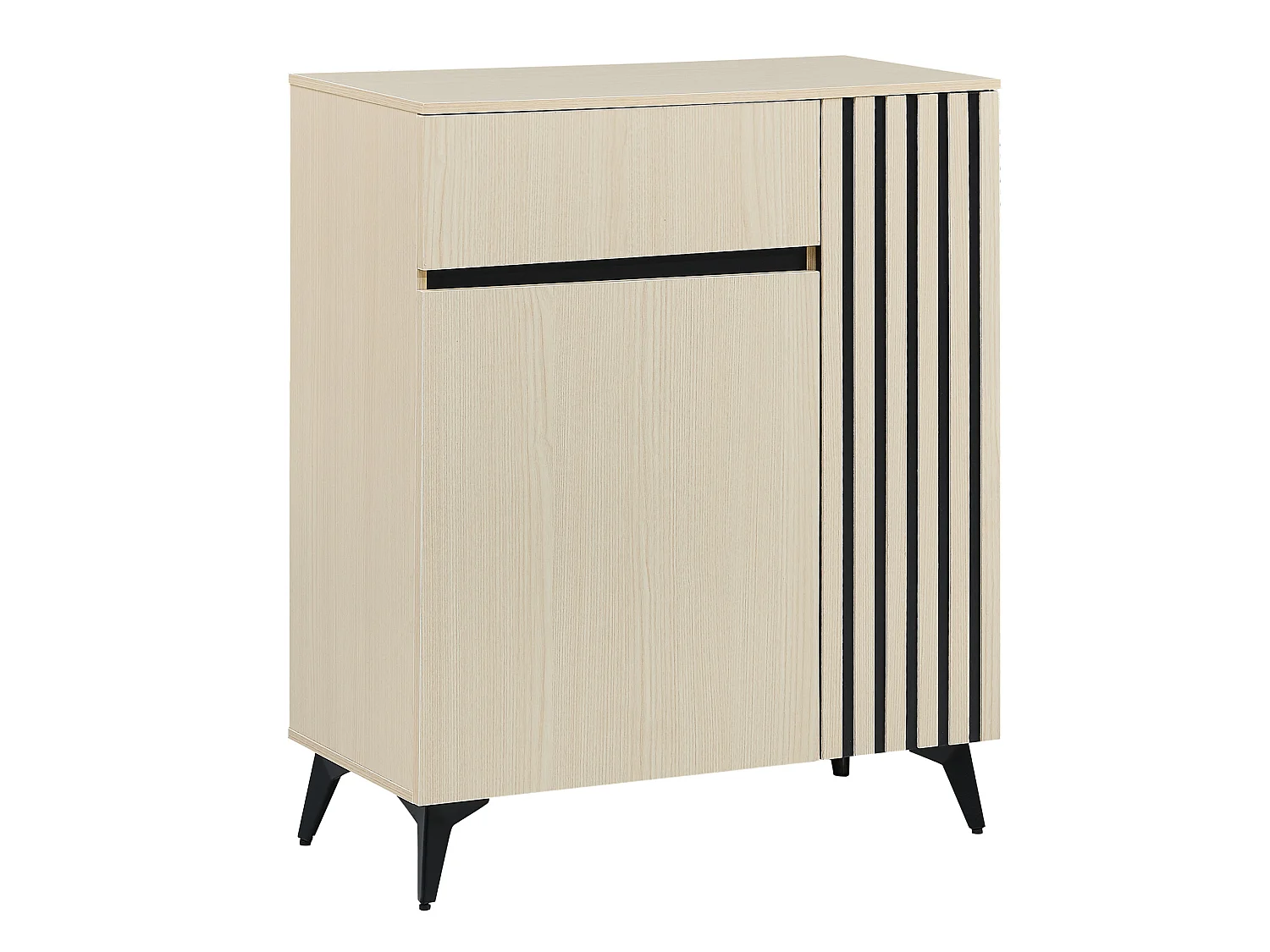 Schoenenkast 75x35x90 cm met 2 deuren en lade - Licht naturel